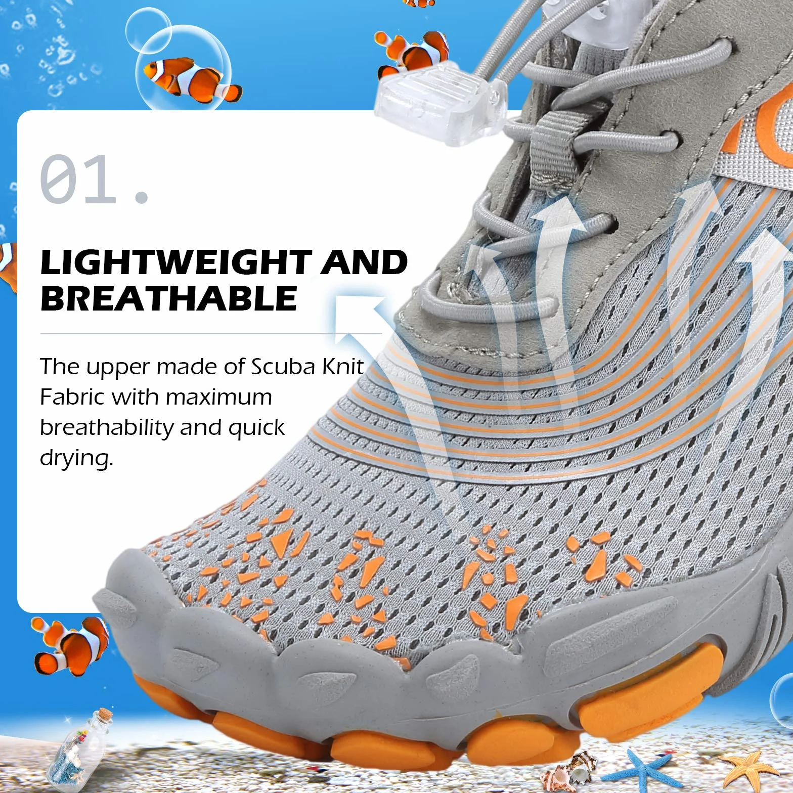 DimaiGlobal Calzado Descalzos Niñas Niños Zapatillas de Trail Running Barefoot Secado Rápido Zapatos de Agua Transpirable Antideslizante para Playa 35EU Gris