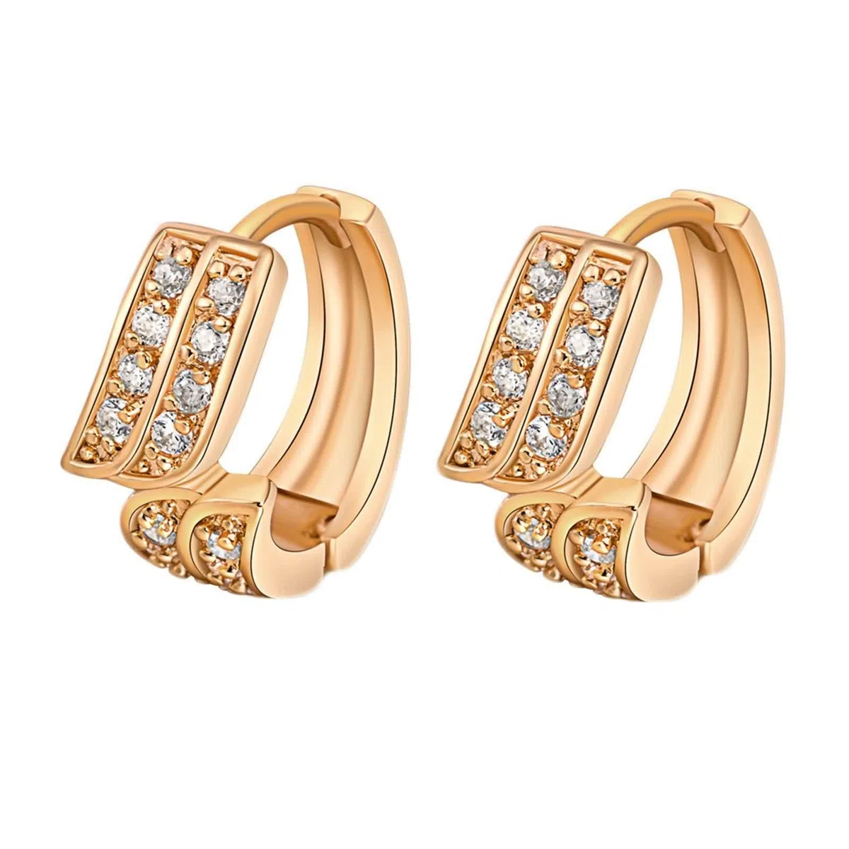 KnSam Pendientes de aro auténticos de oro Au750 de 18 quilates, con moissanita, sin níquel, oro amarillo 750