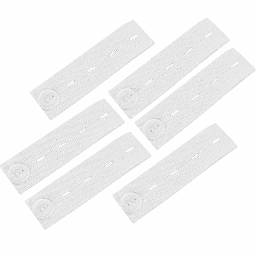 GOTOTOP 6 piezas cinturón extensión hebilla pantalones de maternidad ajustables extender banda elástica cinturón de embarazo blanco y negro cinturón ventral (blanco)
