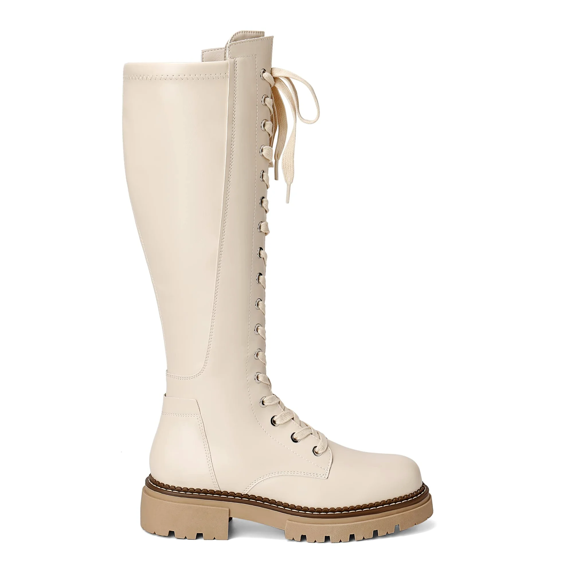 DREAM PAIRS Botas de Caña Alta Mujer con Cordones hasta la Rodilla con Suela Antideslizante Elegante y Práctica SDKB2203W-E