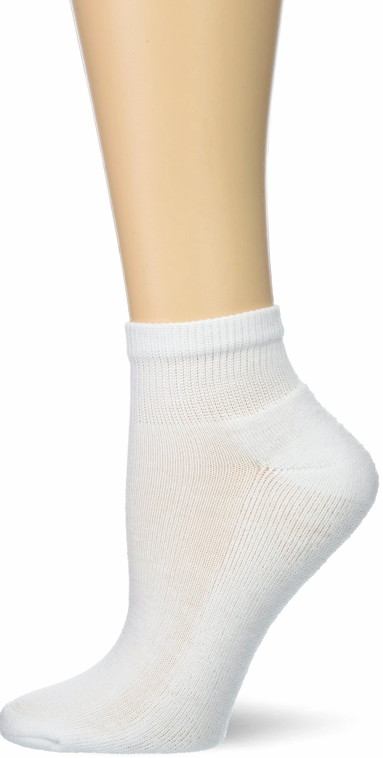 Fruit of the Loom Women's Pack Cushioned Ankle Crew Socks, White, Shoe Size: 4-10