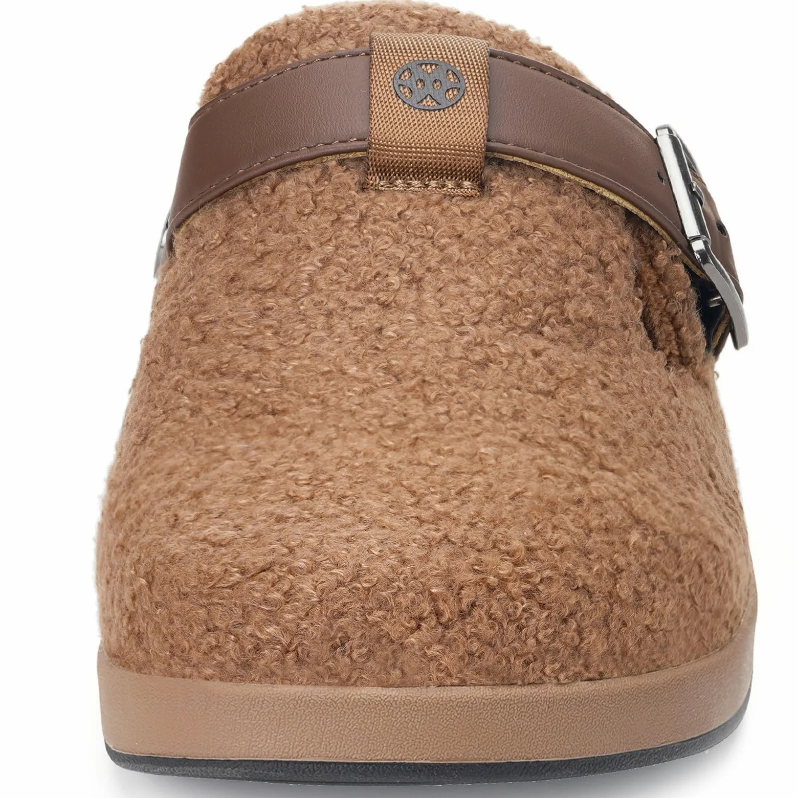 Zapatillas de Estar Invierno Mujer Hombre Peluche Comodidad Cálido Antideslizantes Pantuflas Zuecos Interior Exterior,Marrón,42 EU