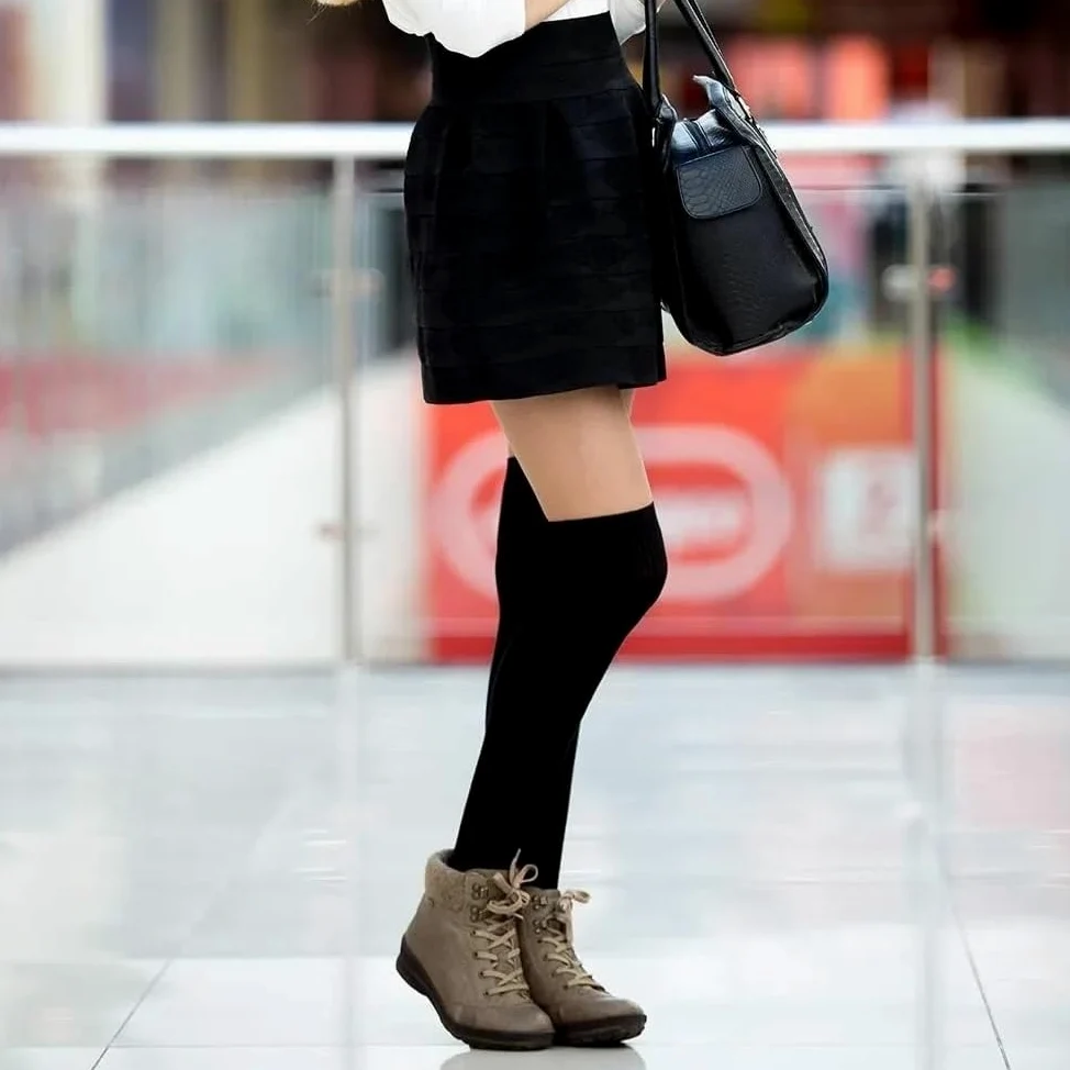6 pares de calcetines por encima de la rodilla, cálidos, for mujer, for uso diario y cosplay.