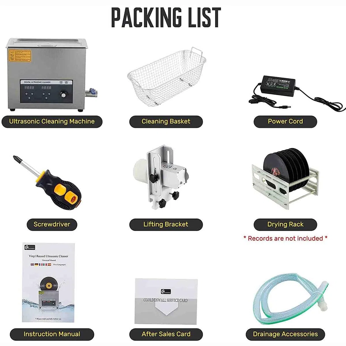 Limpiador ultrasónico con controles digitales, temporización, calefacción, rotación automática para registros, joyas, gafas, relojes