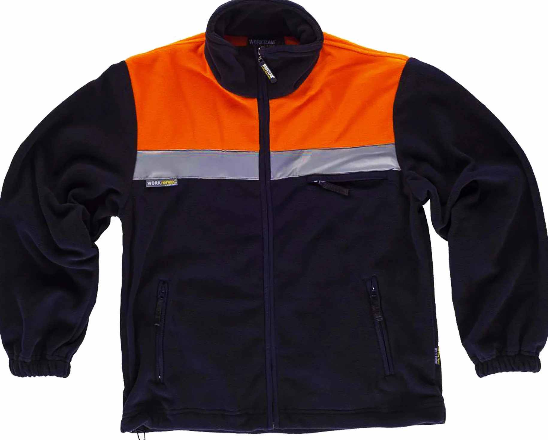 Work Team Forro Polar Bicolor con Cremallera y Cintas Reflectantes. Hombre