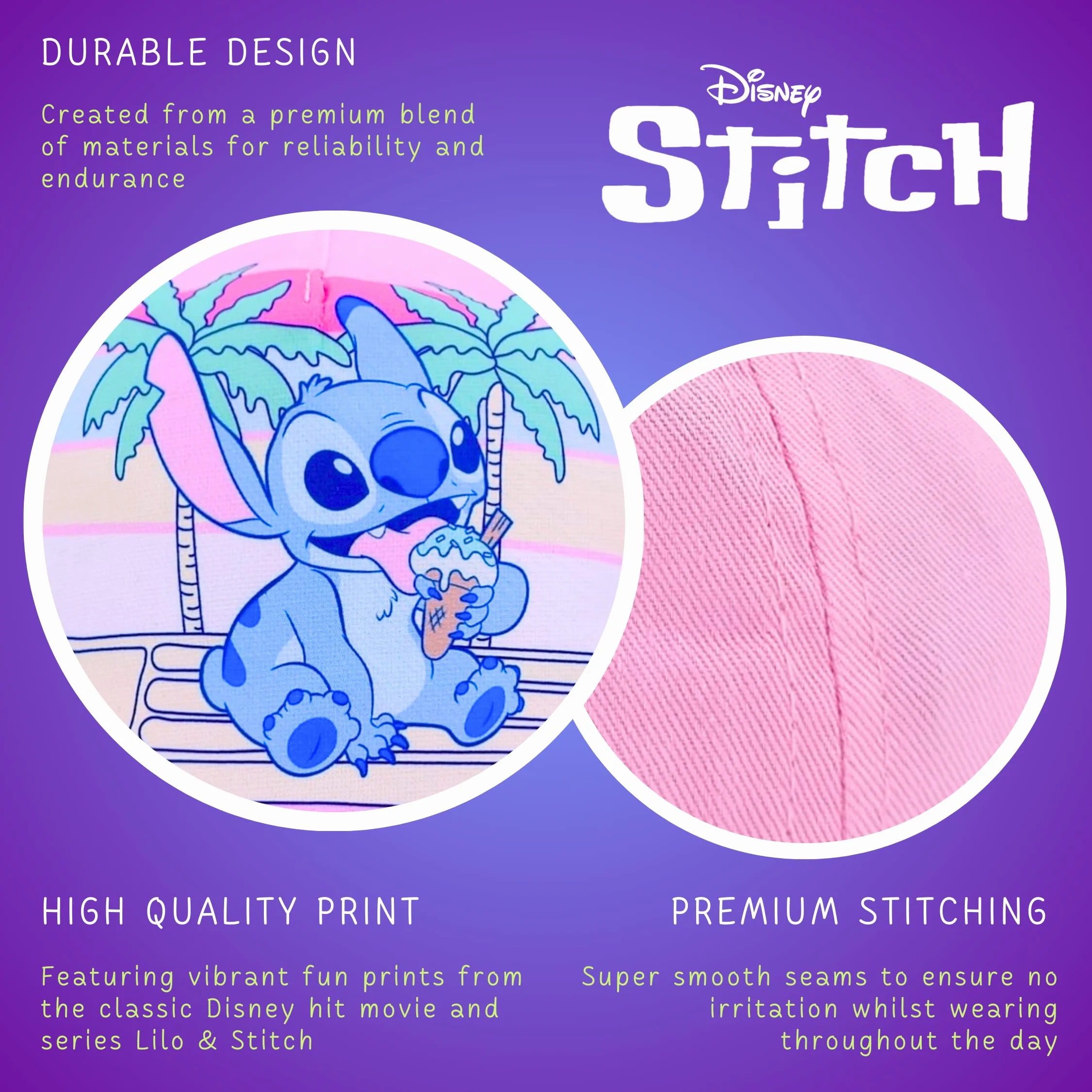 Disney Stitch Gorra y Gafas de Sol Protección UV para Niñas - Verano Beisbol Infantil