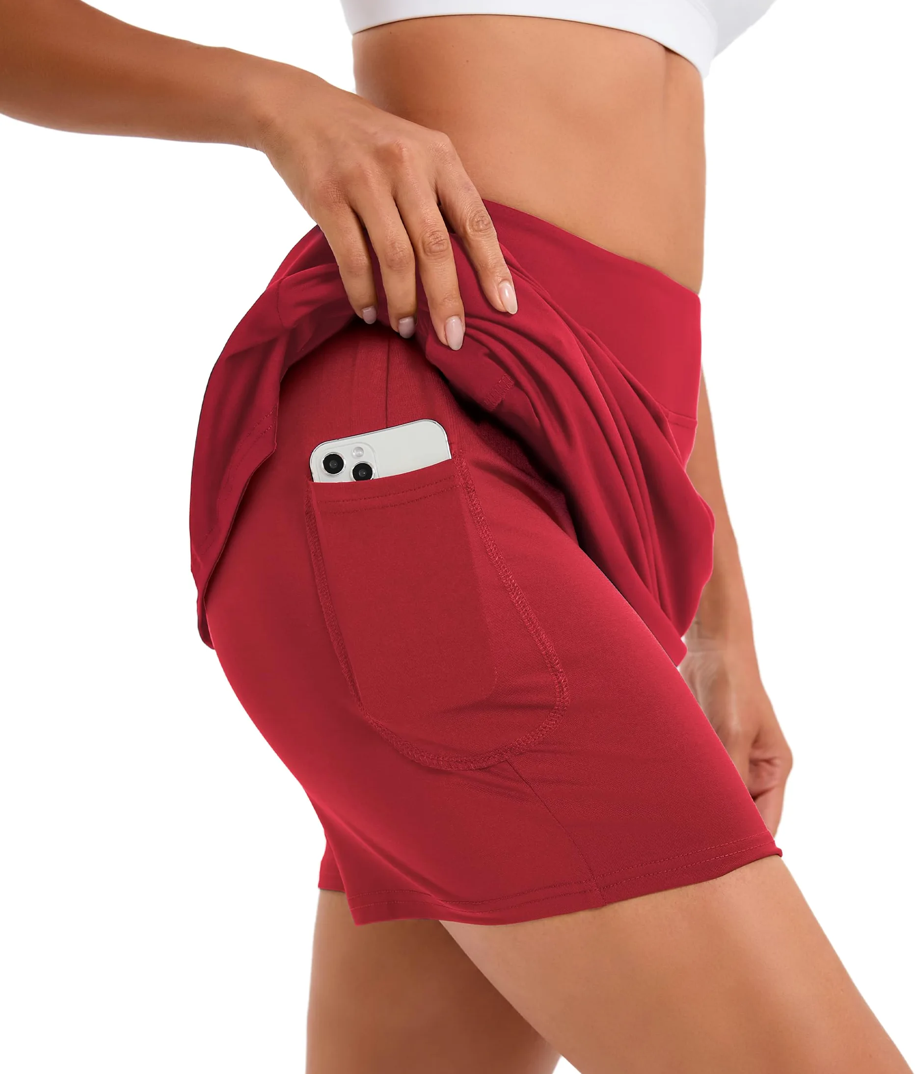 Jhsnjnr Falda de Tenis para Mujer, Estilo Casual, hasta la Rodilla, con Bolsillos, para Entrenamiento, atlética