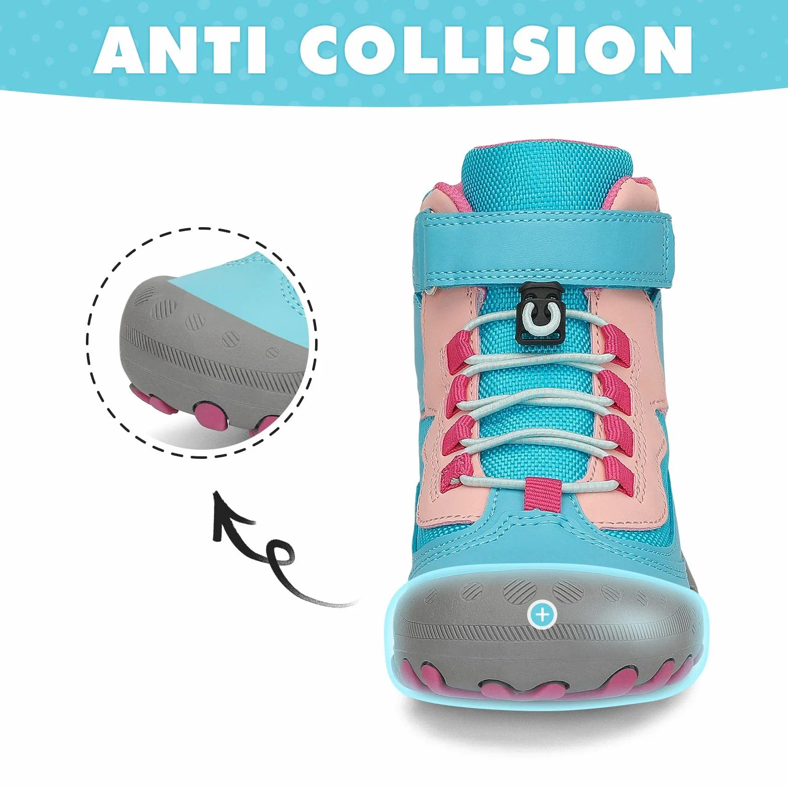 Mishansha Botas de Senderismo Niño Niña Zapatos de Trekking Antideslizante Ligero Zapatillas de Montaña Cómodos Exterior, Cielo Azul 38 EU