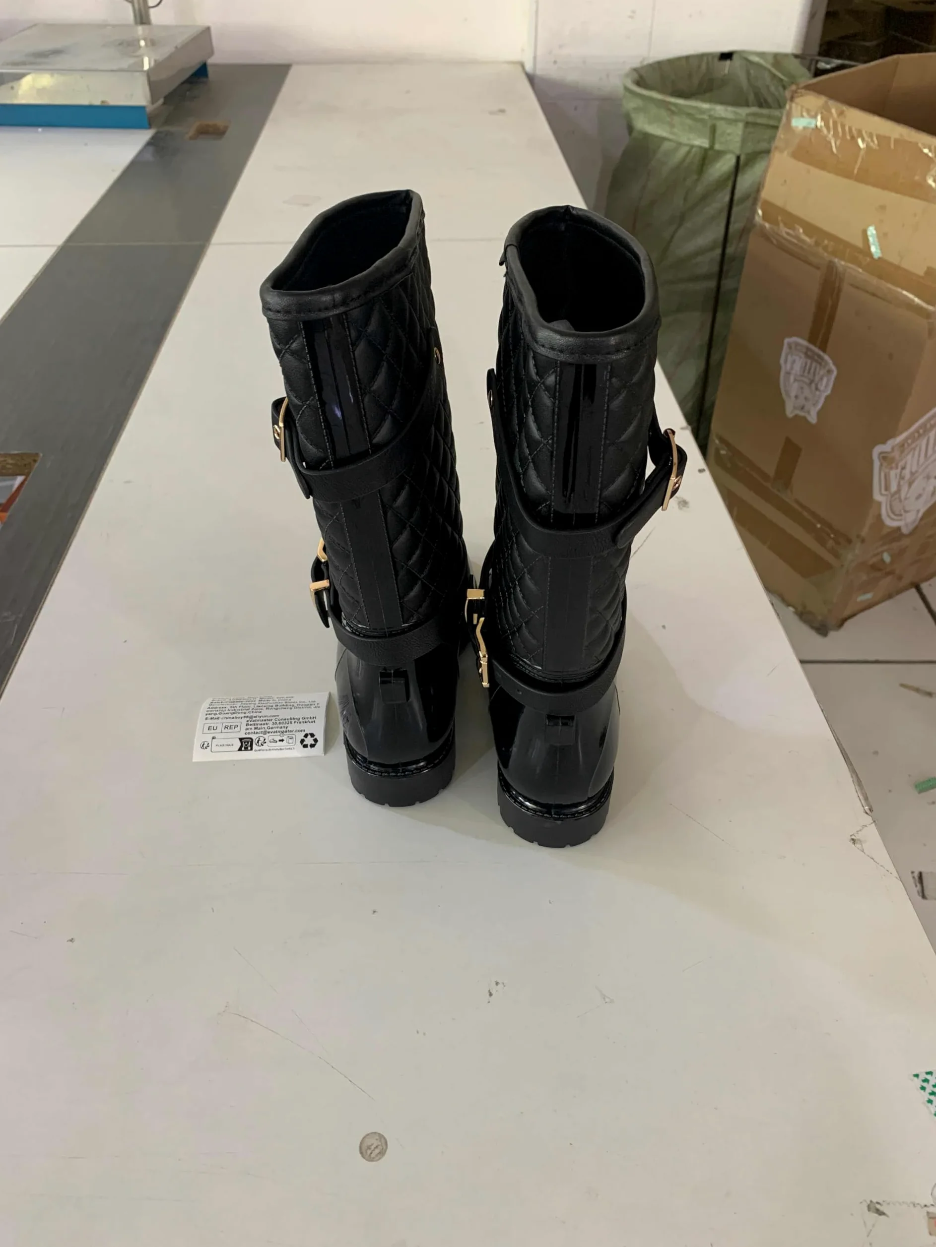 AONEGOLD Botas de Lluvia para Mujer Botas de Agua Altas Goma Botines Impermeable Antideslizante Wellington Boots Exterior Jardín Bota