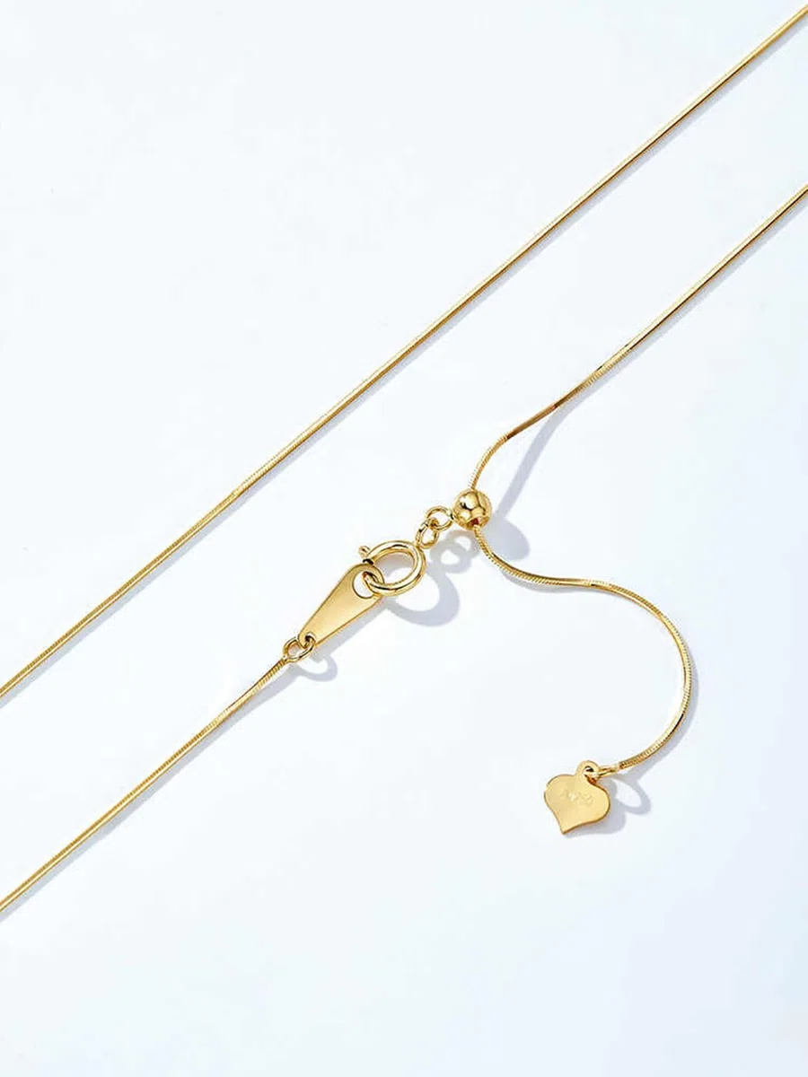 Collares de oro para mujer, cadena de serpiente de oro amarillo simple, cadena amarilla de 14 quilates para ella