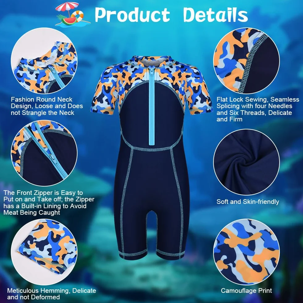 Aomig Bañador Niño Natacion Secado Rápido Neopreno Elástico Una Pieza Playa Surf Snorkel
