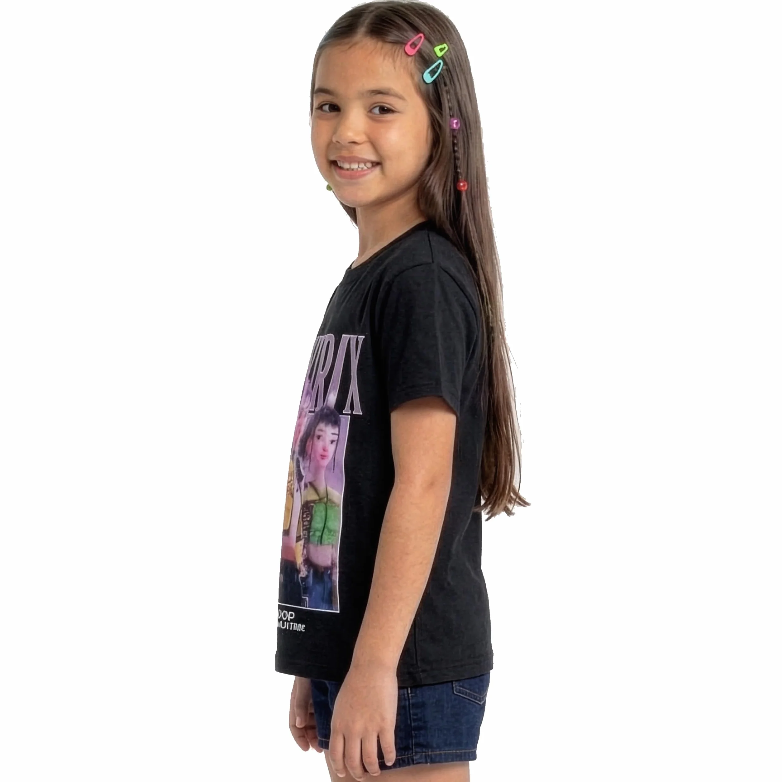 KPop Demon Hunters Camiseta Niña, Camiseta KPOP Niña con Motivo De Huntrix, Top Niña Manga Corta para El Verano