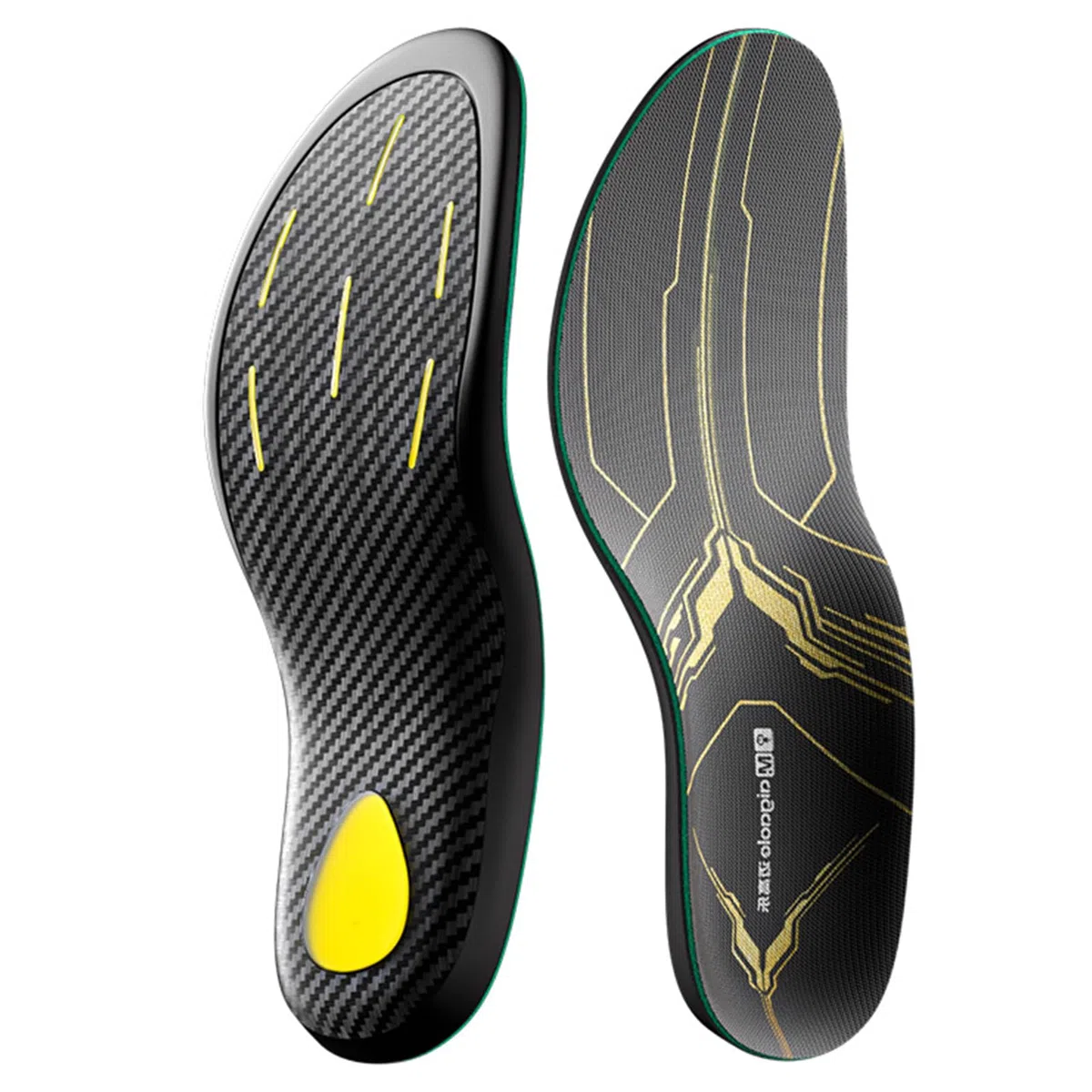 Plantillas de Fibra de Carbono con Soporte para el Arco Plantar para Deporte de Alto Rendimiento – Amortiguación Mejorada, Prevención de Lesiones y Mejora del Rendimiento – Talla EU 39-40