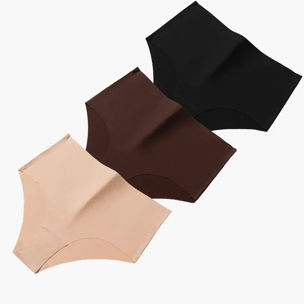 DYRBF - Juego de 3 bragas de cintura alta para mujer, ropa interior sin costuras, transpirables, talla grande, ropa interior deportiva acogedora