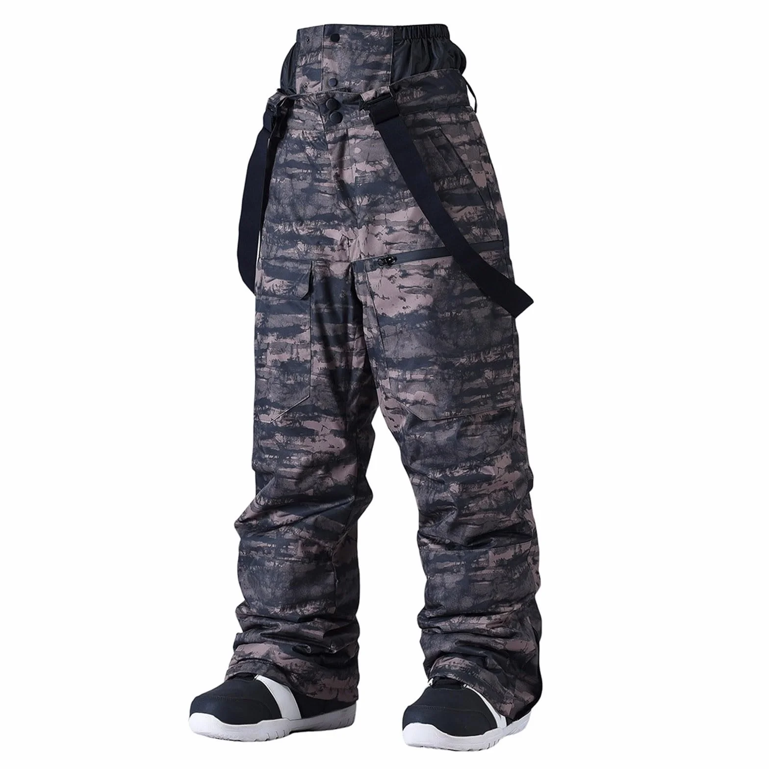Pantalones de esquí impermeables hombre camuflaje snowboard doble espesor alpin montaña calientes invierno