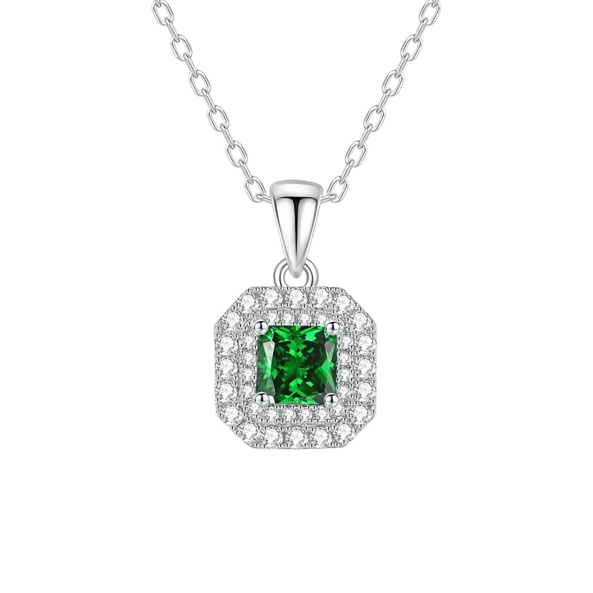 Collar de oro de 9 quilates para mujer con topacio y moissanita, joyería geométrica de oro para mujer