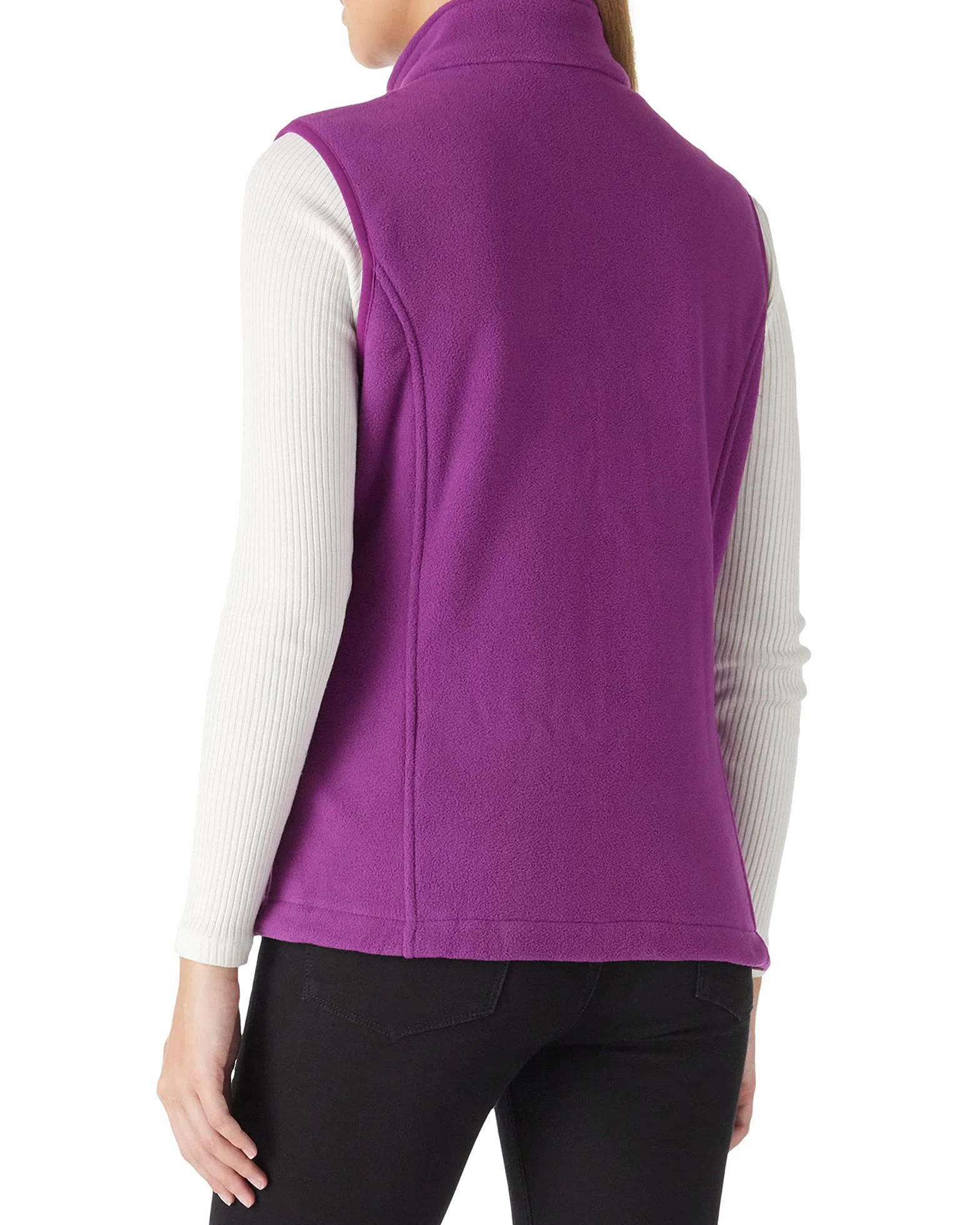 Chaleco de forro polar para mujer Outdoor Ventures, chaqueta suave sin mangas con bolsillos con cremallera, chaleco deportivo para correr de primavera y otoño