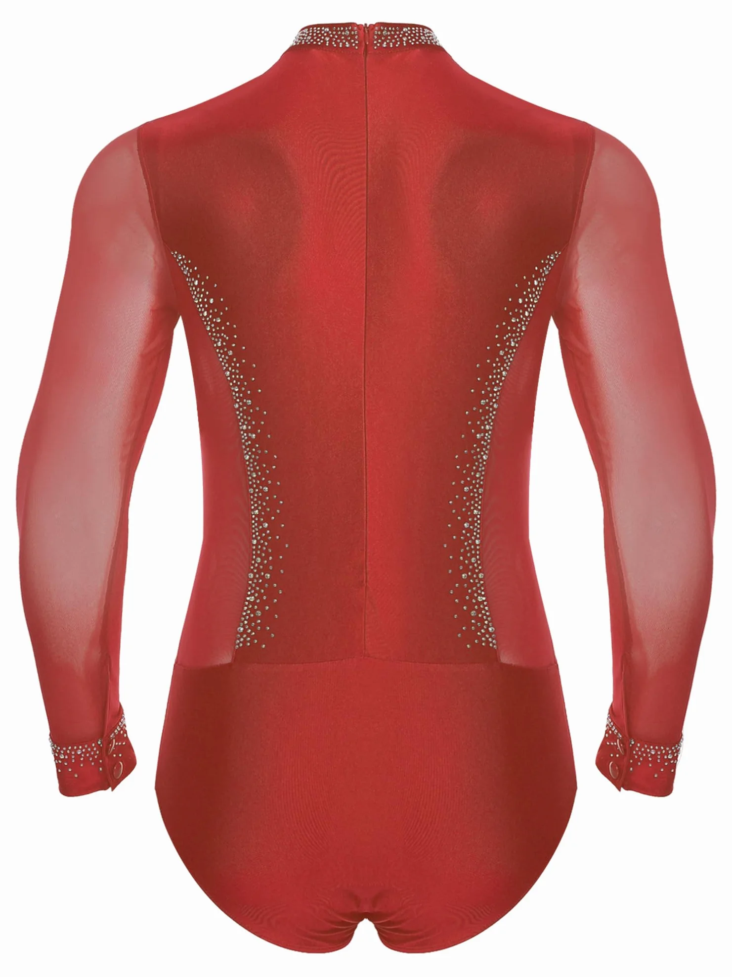 iiniim Conjuntos de Danza Latino para Hombres 2 Piezas, Leotardos con Cuello Mock y Lentejuelas, Pantalones Rectos de Cintura Alta