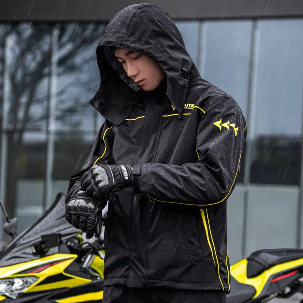 Lixada Traje de Lluvia Impermeable para Motocicleta Hombre Mujer Chaqueta y Pantalones