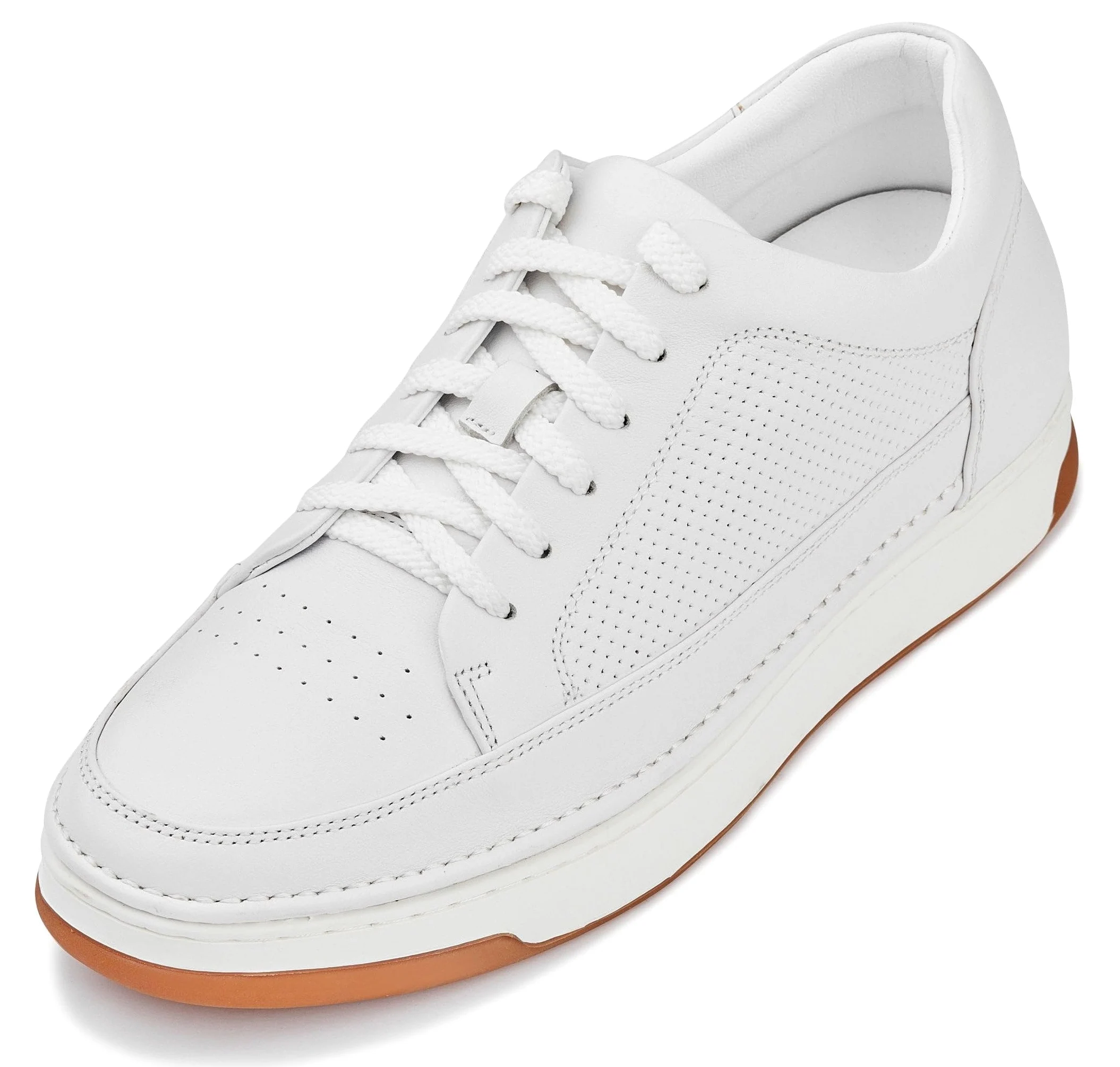 CALTO Zapatos de elevación invisibles para hombre con aumento de altura – Zapatillas de cuero de primera calidad con cordones – 2.6 pulgadas más altas