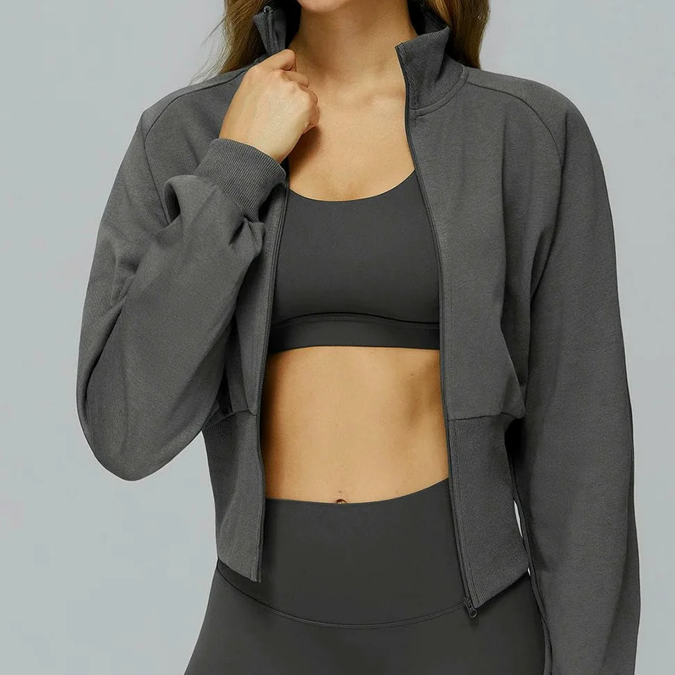 QXDZSW - Sudadera de invierno para mujer, de manga larga, con cuello alto, resistente al viento, con cremallera, cálida, holgada, para correr