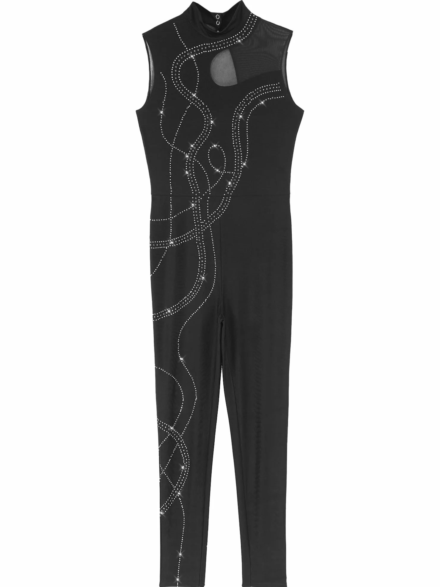 TiaoBug Body De Malla Transparente Sin Mangas Maillot De Danza Ballet Mujer Jumpsuit Deportivo
