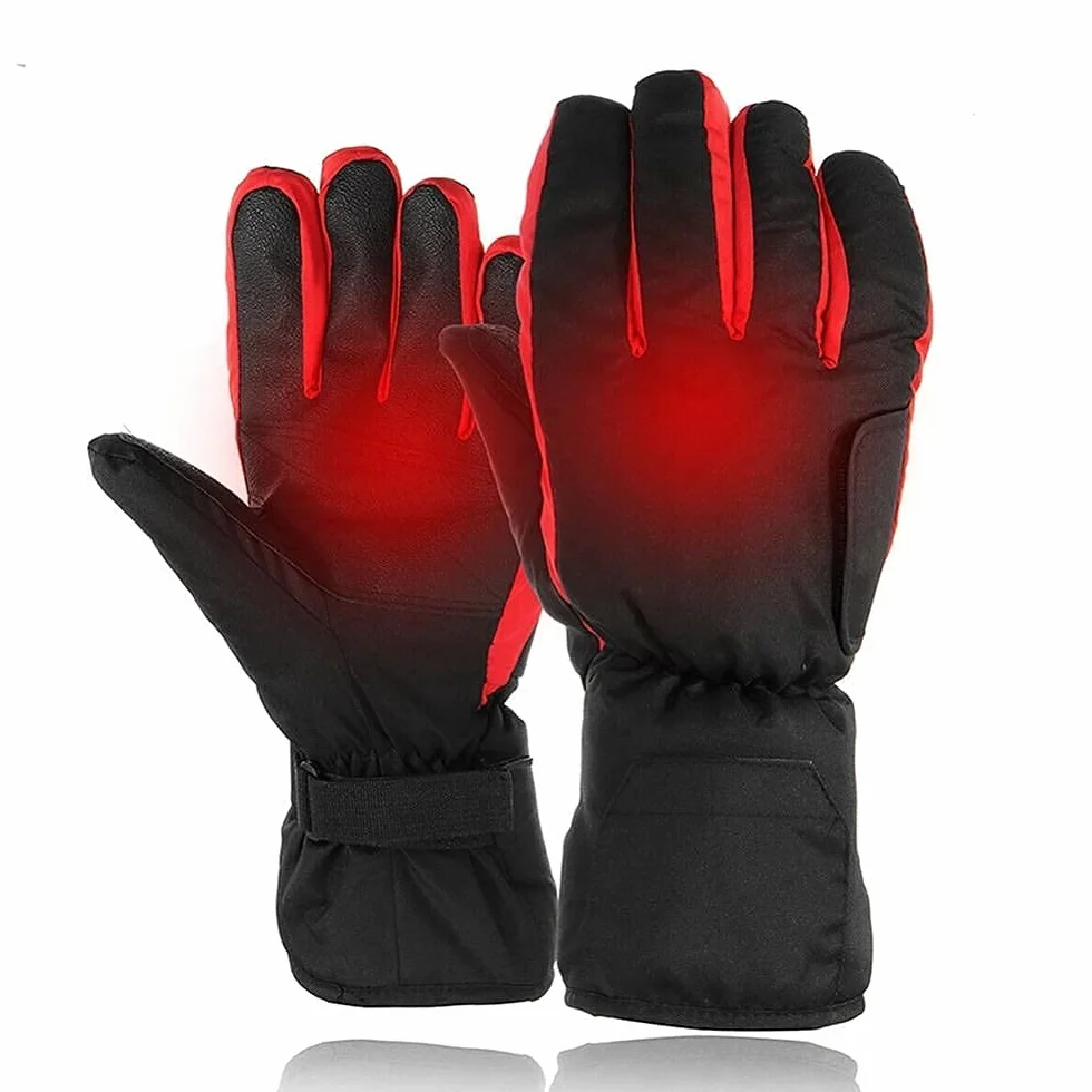 Guantes térmicos, Guantes térmicos con batería, Guantes de Mano cálidos de Invierno a Prueba de Viento para Mujeres Hombres: Senderismo, Patinaje, esquí