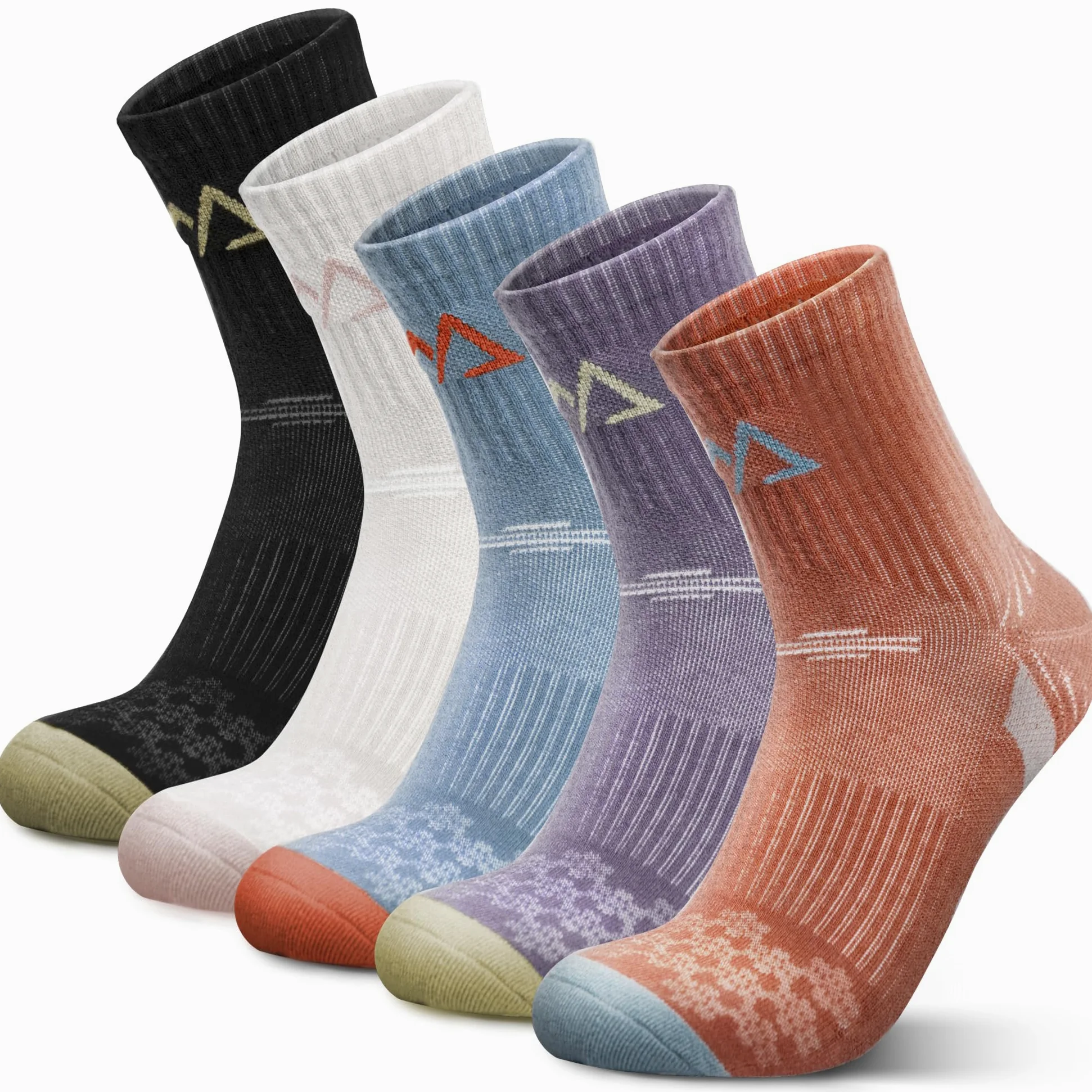 innotree Calcetines de senderismo de lana merino para mujer, calcetines térmicos de un cuarto de tobillo, absorben la humedad, 5 pares
