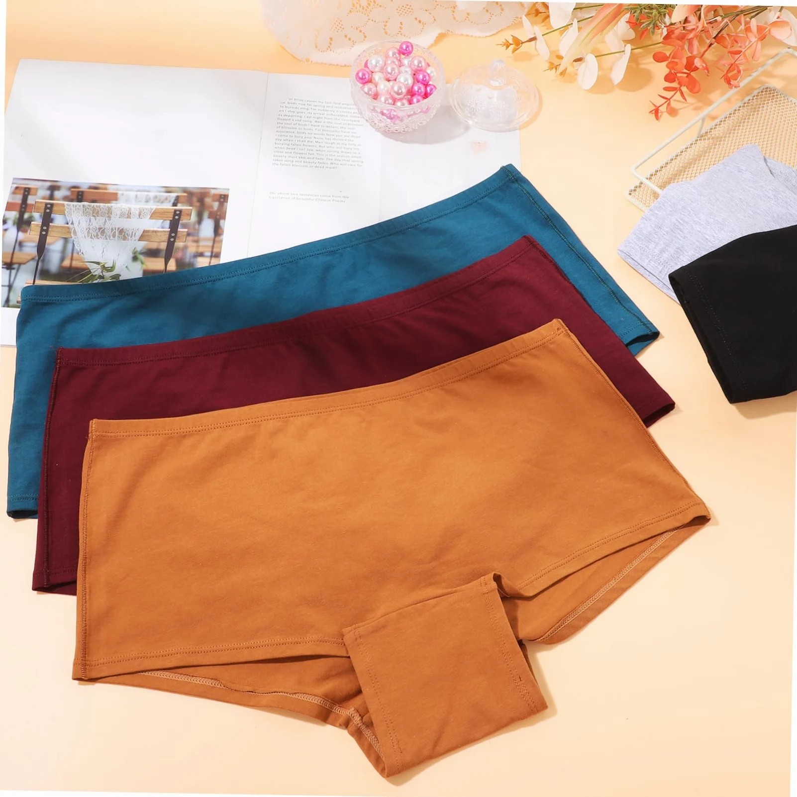 Bragas de Mujer Talla L 5 Piezas Algodón Tipo Bóxer | Cobertura Completa, Ajuste Seguro y Suave, Uso Diario y Ocasiones Obsequios, Diseño Versátil