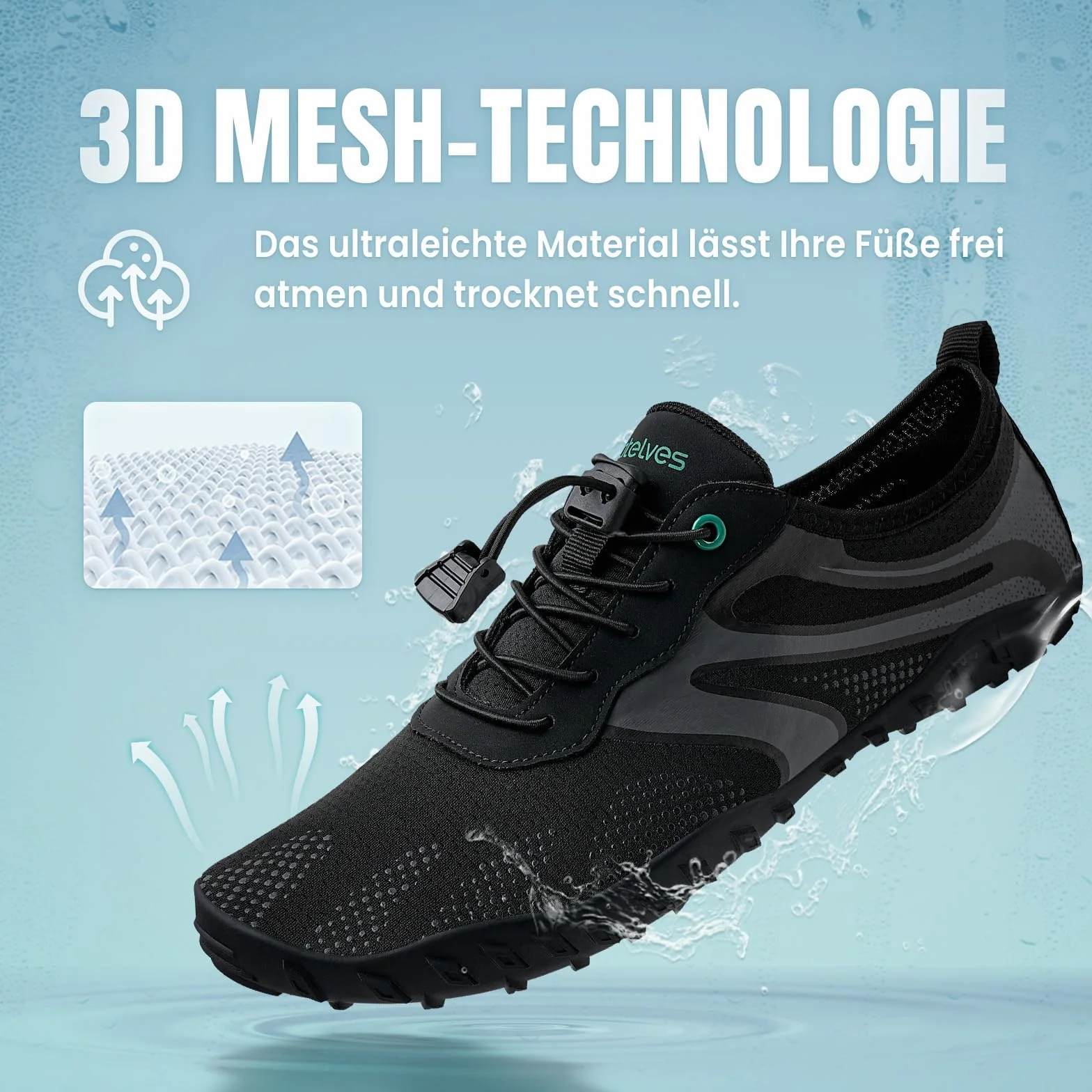 Zapatos de Agua Hombre Mujer Antideslizante Secado Rápido Resistentes Duraderos Unisex Playa Natación