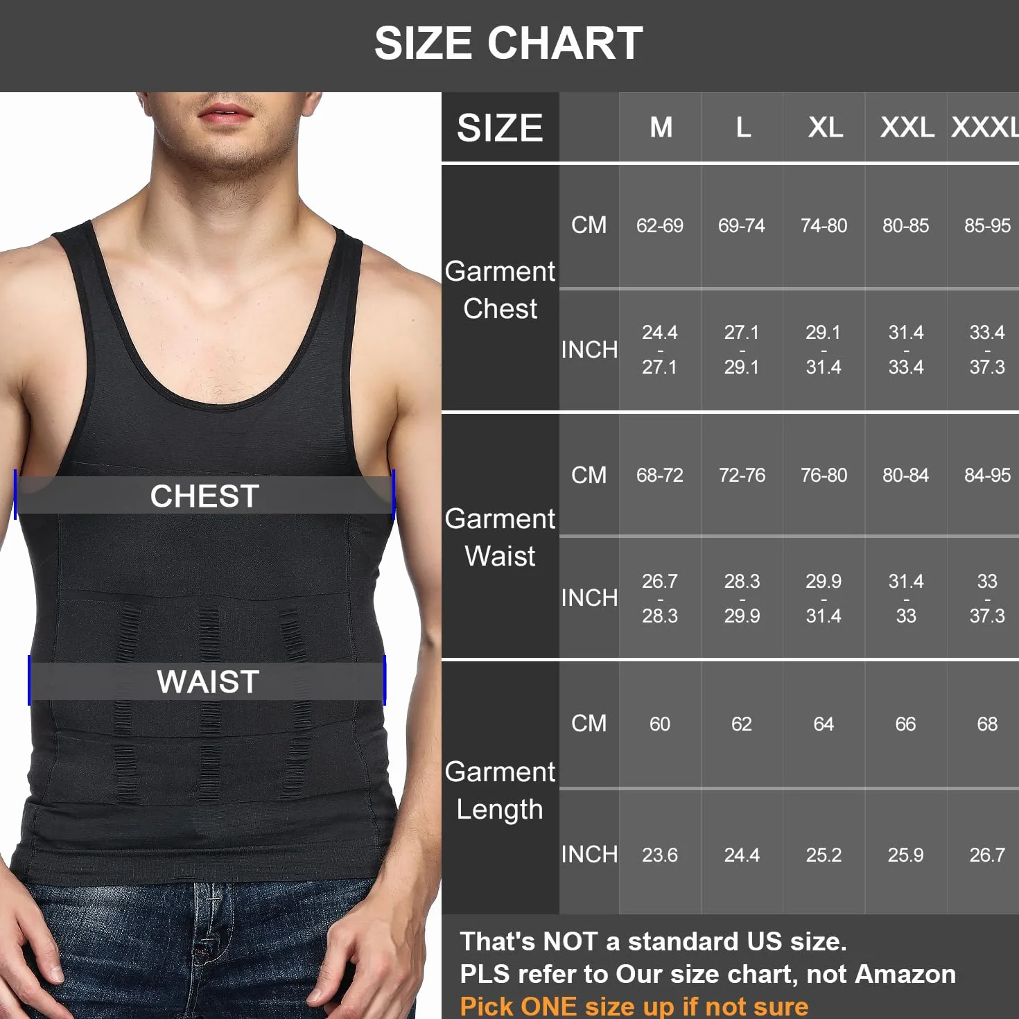 Odoland Paquete de 3 camisetas moldeadoras de cuerpo para hombre, capa base, color negro, blanco y blanco, talla XXL, Blanco