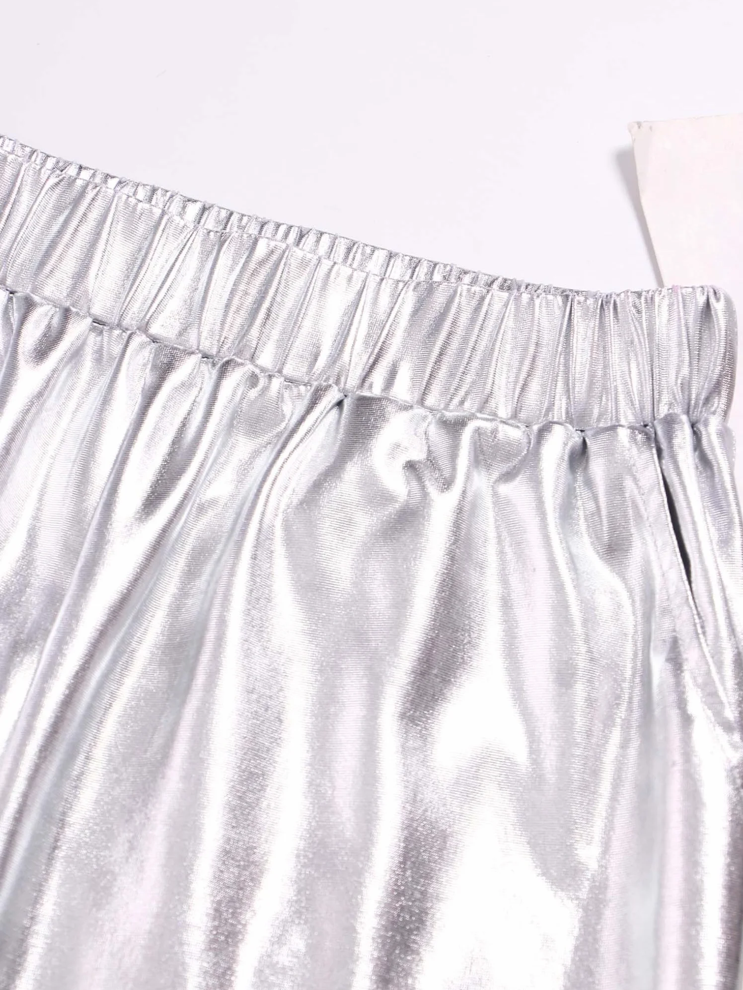 Pantalones De Baile Callejero Metálicos para Niñas Niños Cintura Elástica