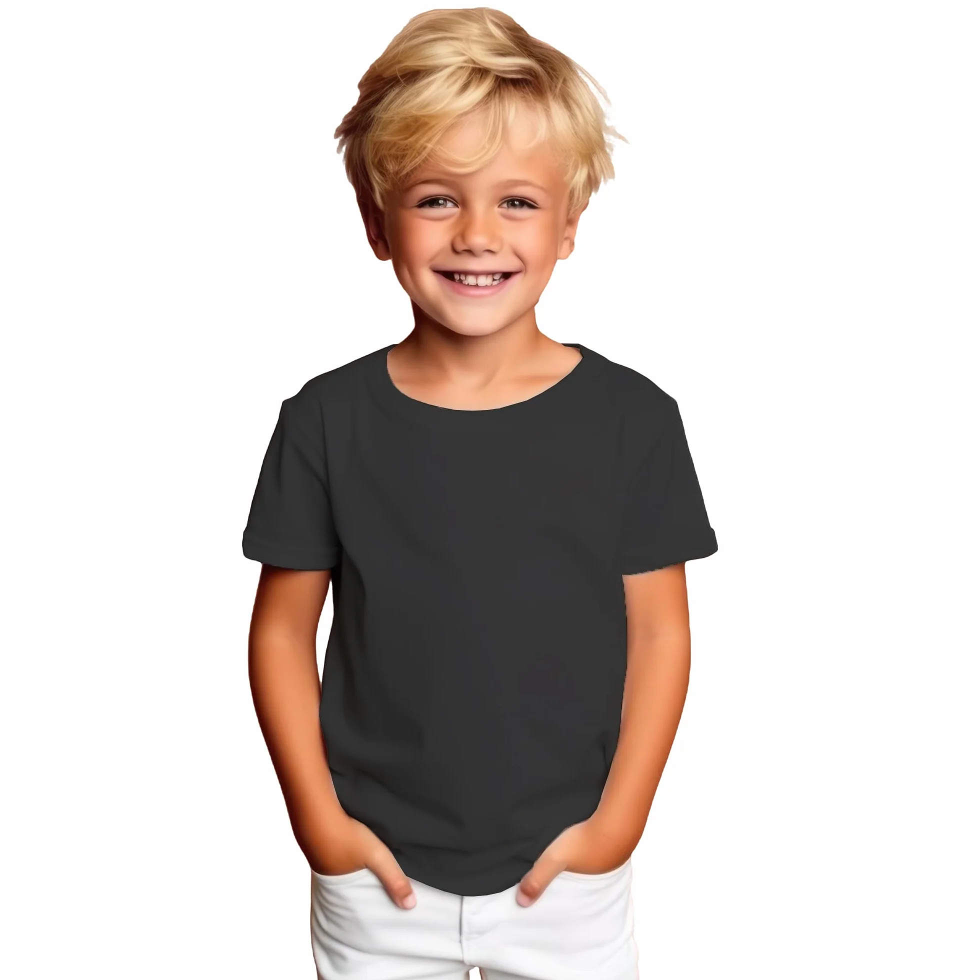 Camiseta algodón orgánico Manga Corta para niños y niñas - Camiseta Eco con 160 g/m Durable, cómoda y Elegante
