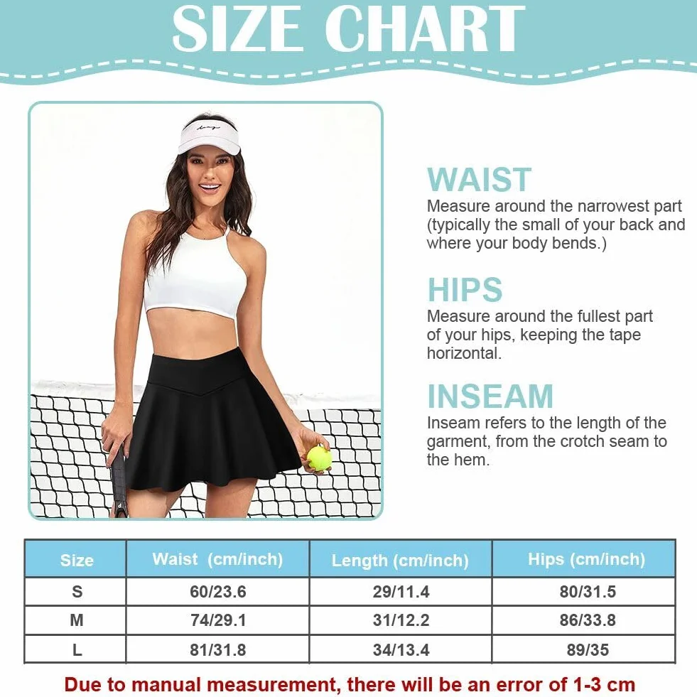 AUYAO Faldas de Tenis Plisadas para Mujer, Faldas Deportivas con Bolsillos, Falda de Tenis con Pliegues de Cintura Alta para Mujer, Faldas Plisada de Tenis Mini Skirt para Golf Correr Gimnasio