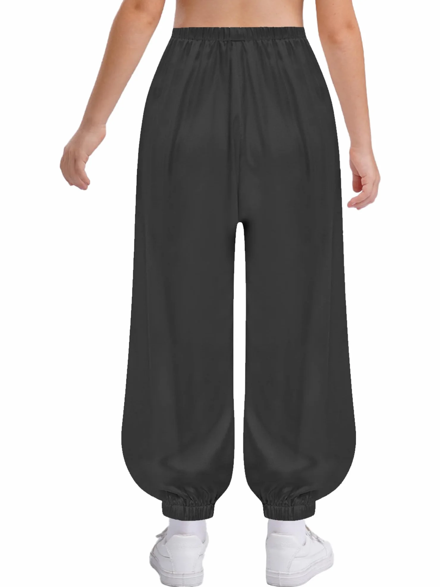 Pantalones De Uniforme De Kung Fu para Niños Satén Cintura Elástica Pierna Ancha Disfraz Danza