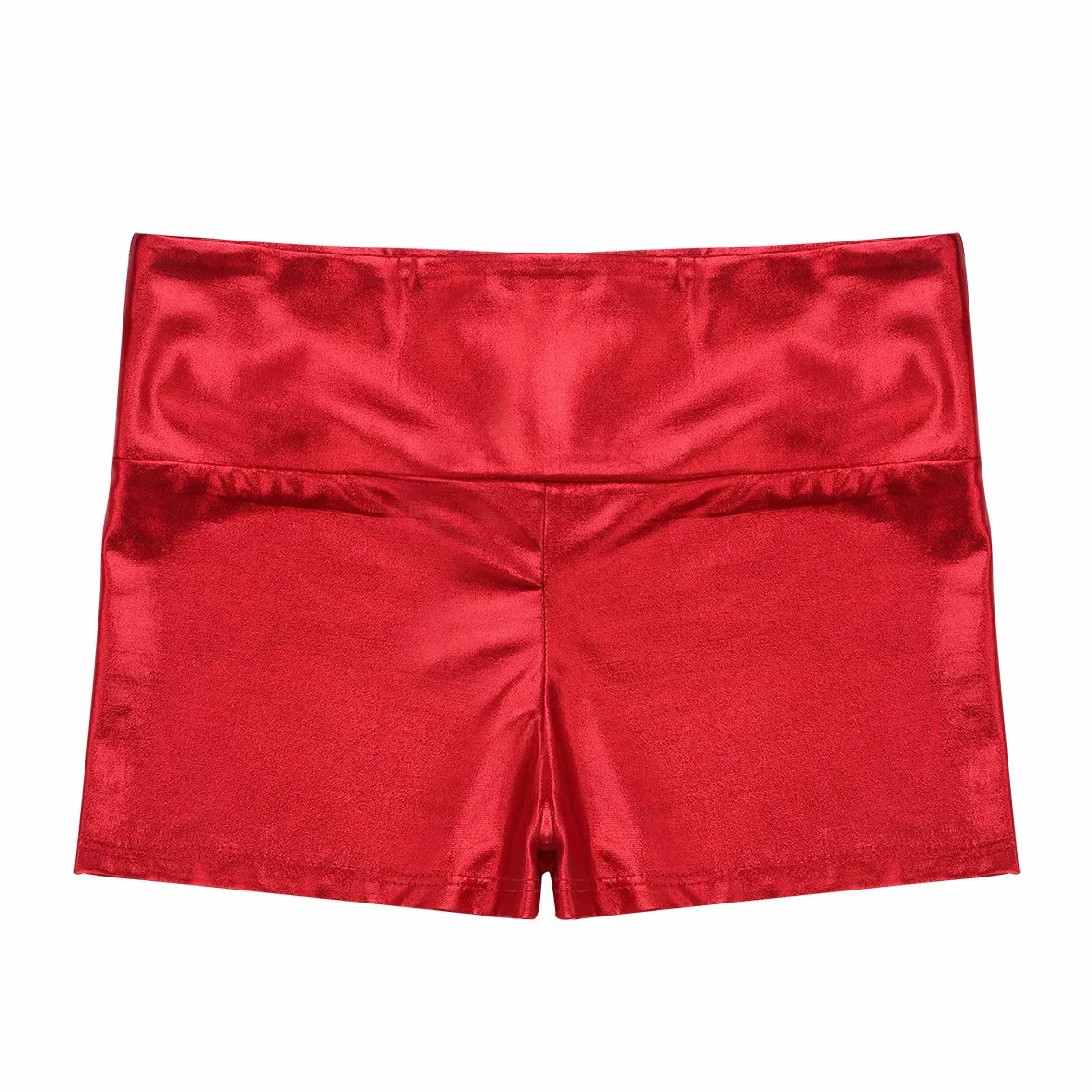ranrann Pantalones Cortos Deportivos de Danza para Niña Shorts de Charol Metálico Cintura Alta Elástico Bóxer de Baile Yoga Gimnasia Fitness Hot Pants