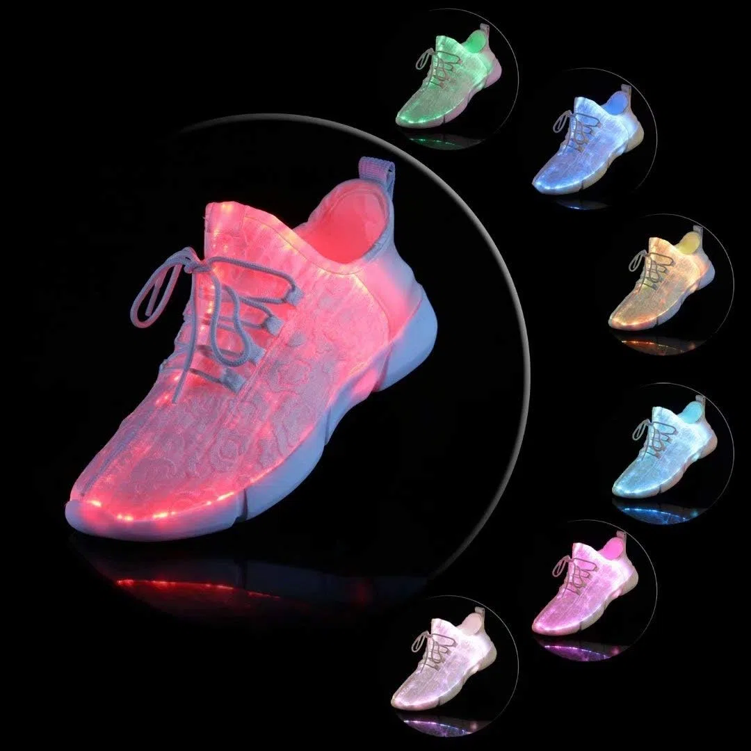 LED Zapatos,CE Certificado,Zapatillas LED USB de Carga de 7 Colores de Luz Zapatillas con Luces del Zapato por la Fiesta de Baile de Navidad de San Valentín con el Navidad, año Nuevo