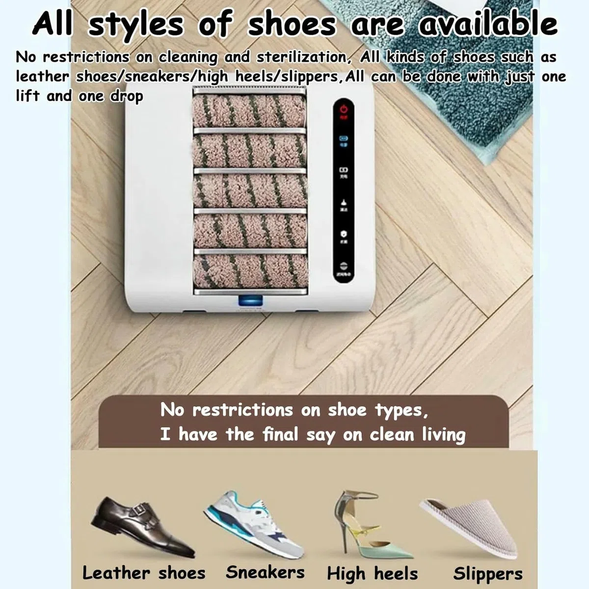 Máquina automática para la limpieza de suelas de zapatos, pulidora eléctrica inteligente por inducción para una limpieza eficiente del calzado, ideal para entradas de hoteles y zonas de mucho trá