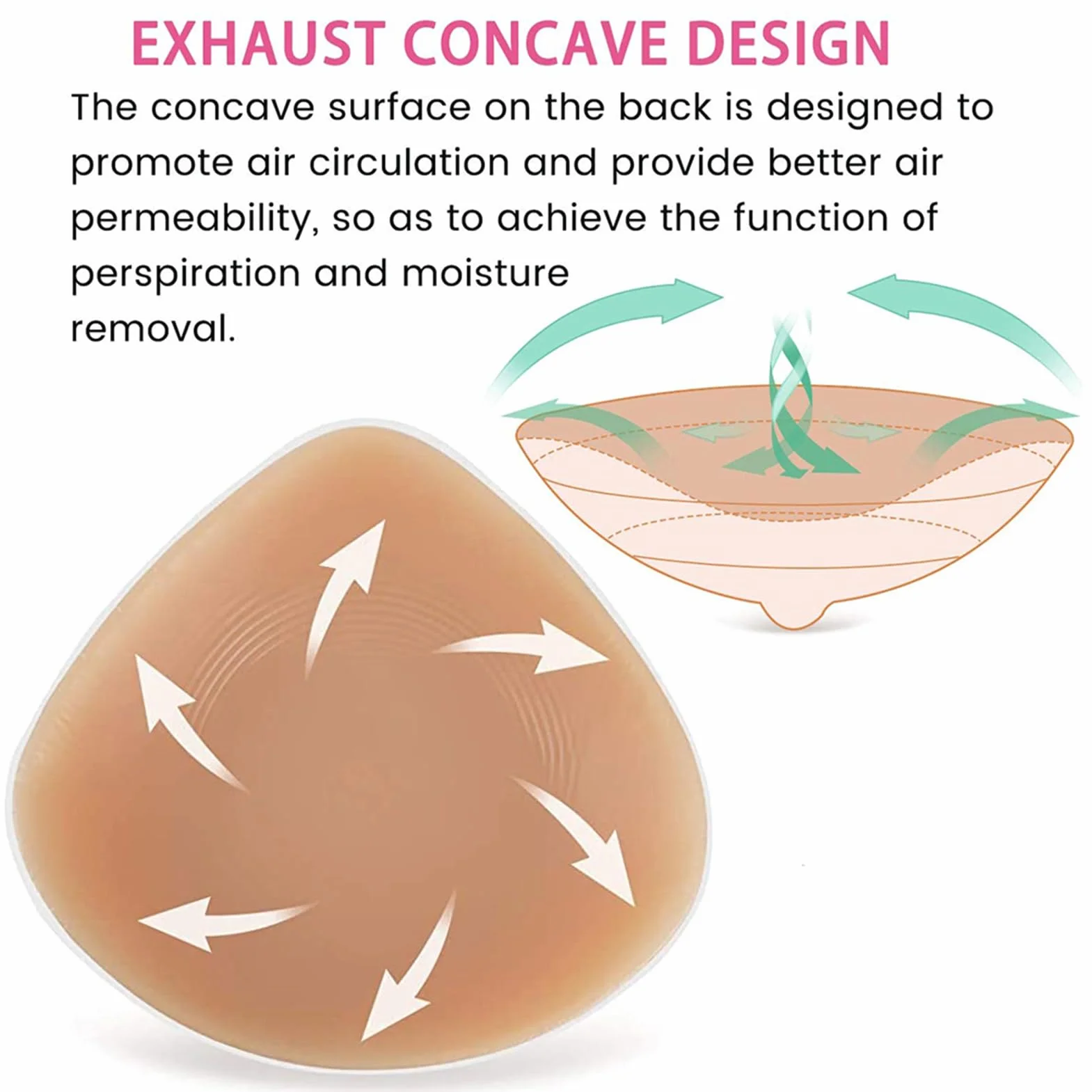 Prótesis Mamarias De Silicona Rellenos para Sujetadores Triangulares Autoadhesivos para Mastectomía Personas Transgénero Y Cosplay(1200g/pair, Suntan)