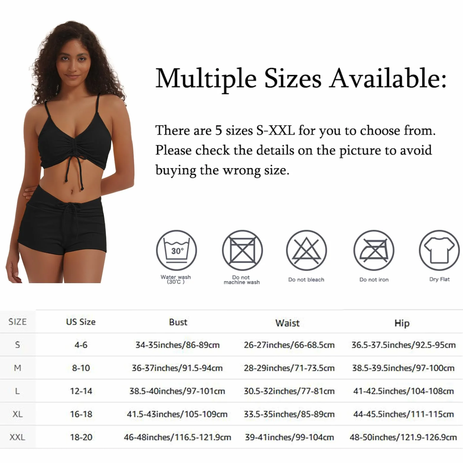 Meioro Conjuntos de Bikinis para Mujer Bikini Sets Corto con Lazo Ropa de Playa de Dos Piezas Trajes de Baño Atléticos