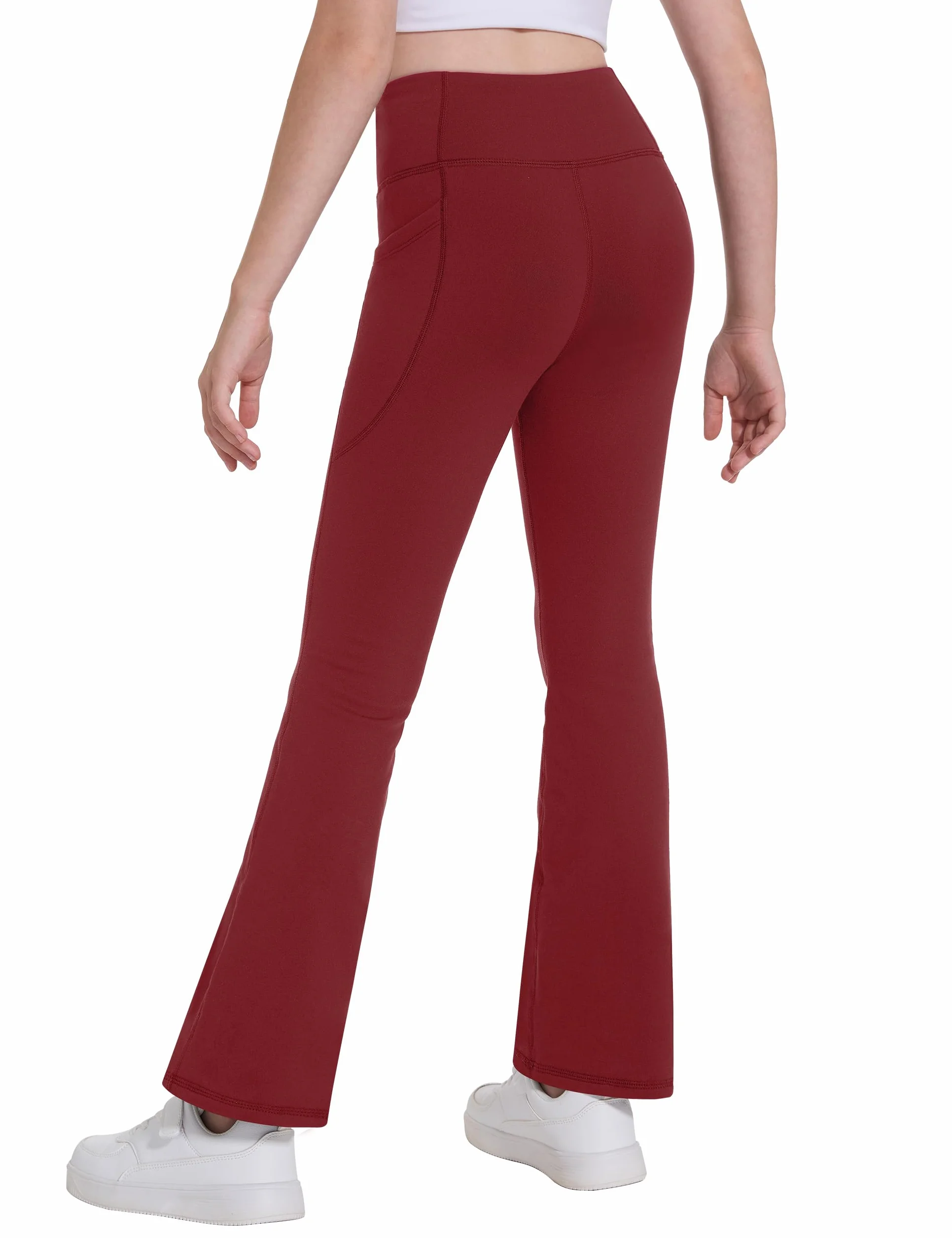 Desol Leggings térmicos con forro polar para niña, cintura alta, acampanados, pantalones de yoga cálidos con bolsillos, ropa preparada