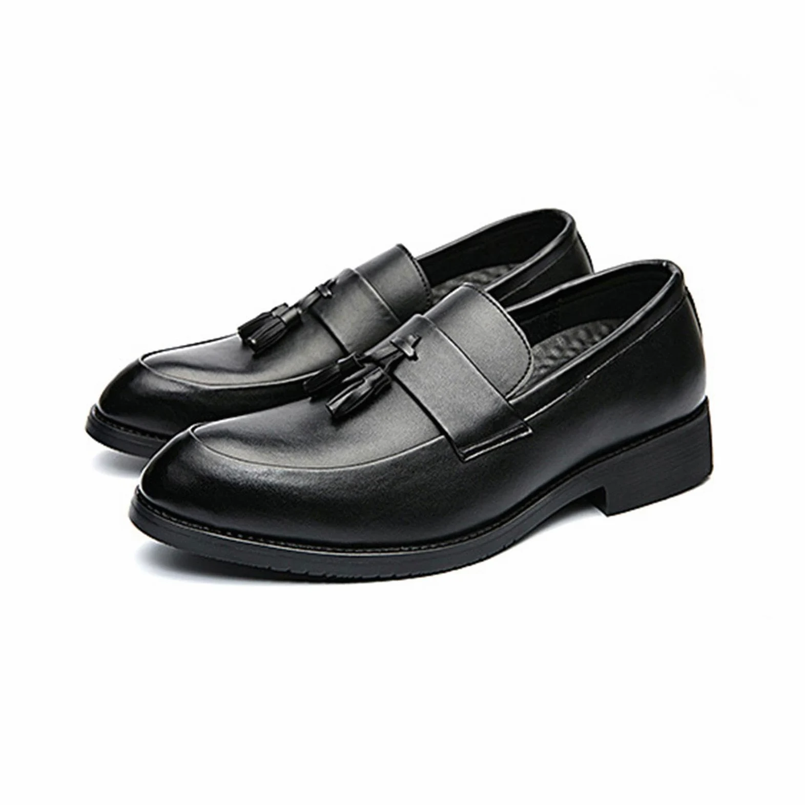 Mocasines Sin Cordones con Borlas De Cuero para Hombre Mocasines De Fumar Clásicos Penny Flats para Vestidos Informales De Negocios Fiesta De Graduación