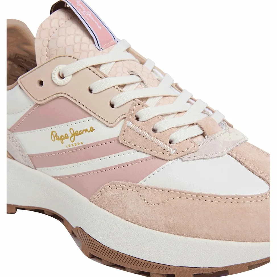 Pepe Jeans Tenis Lucky Original para Mujer, Beige Off Lace Beige, 5 UK