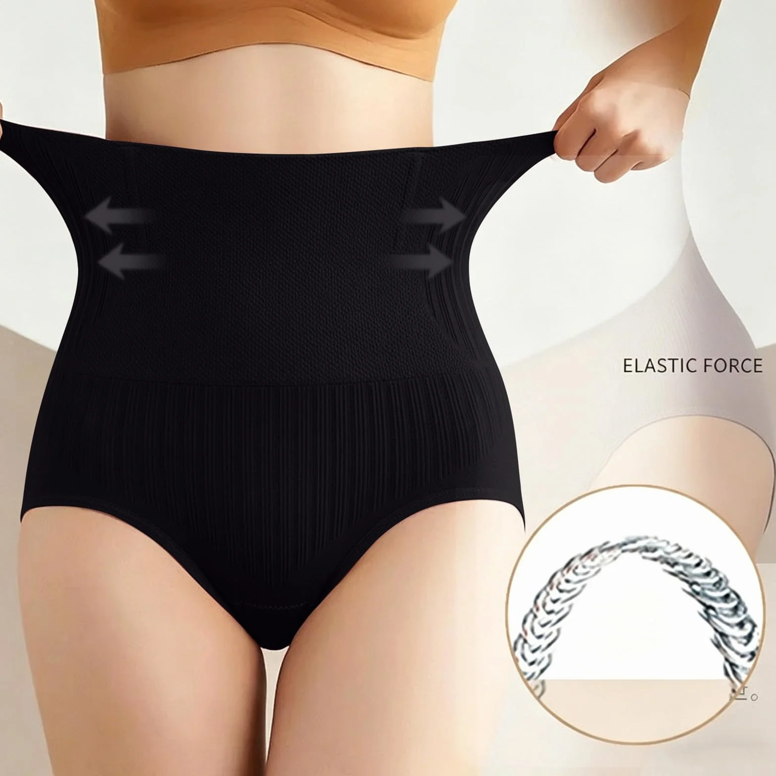 Pantalones Cortos Termogénicos Reductores 4 en 1 de Micropartículas Pauraju Moldeadores de Cuerpo con Control de Barriga de Cintura Alta