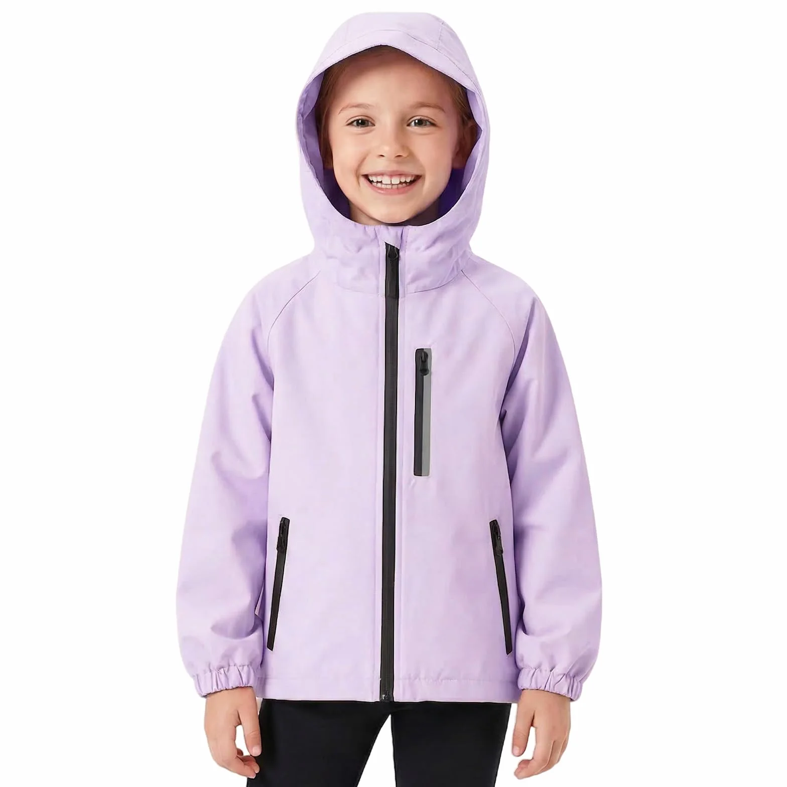 Chaqueta Impermeable para Infantil Reflectante Chubasquero Niñas Impermeable Abrigo con Capucha Niños Ligera Cortavientos Chaquetas de Lluvia Acampada Ropa de Agua para Adolescentes 5-14 años