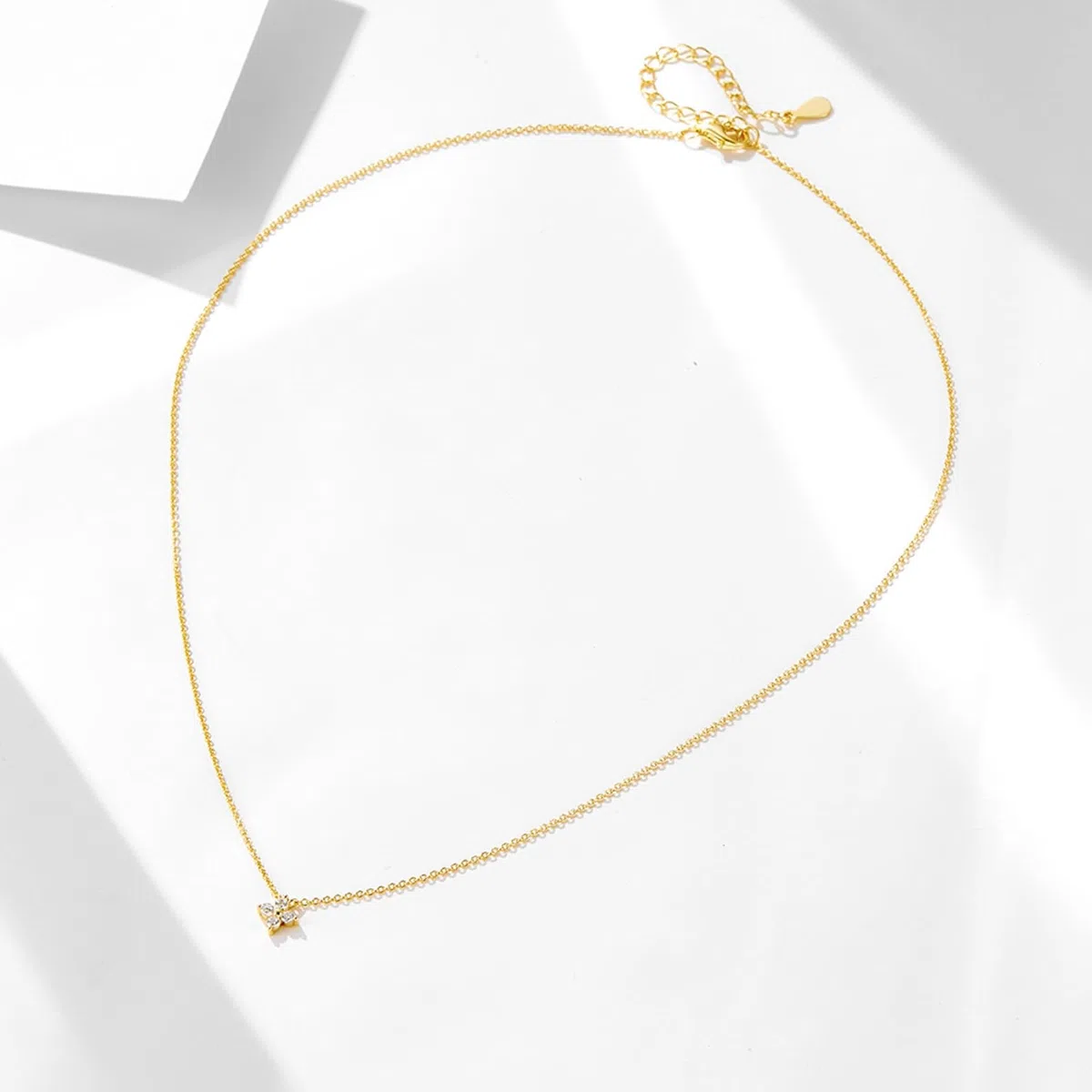 Collares de oro de flores para mujer, cadena de 9 K, 14 y 18 quilates con diamantes creados en laboratorio, collares de oro amarillo de 9 quilates para mujer, 40 + 5 cm