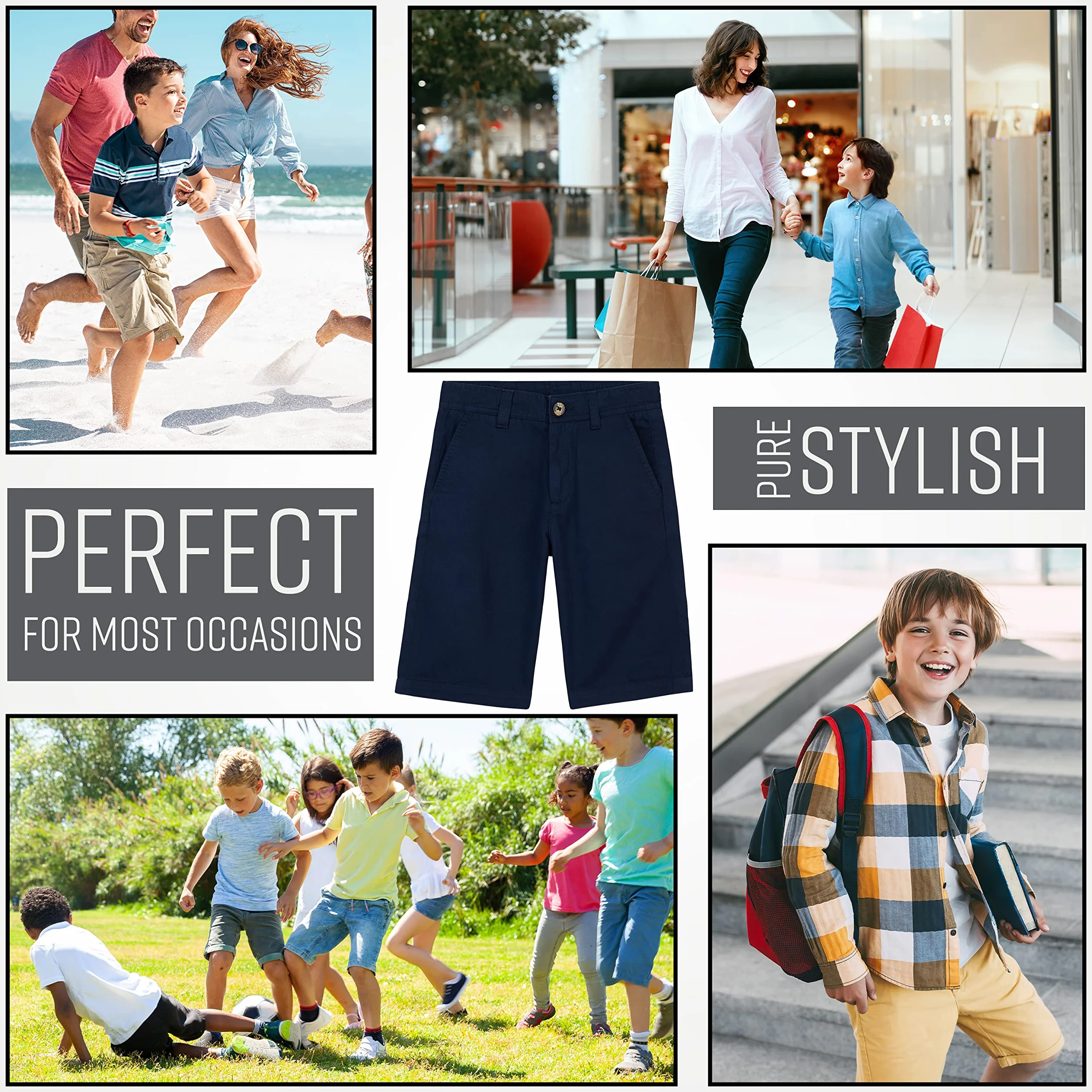 Citycomfort Pantalón Corto Chino de Algodón con Bolsillo para Niño