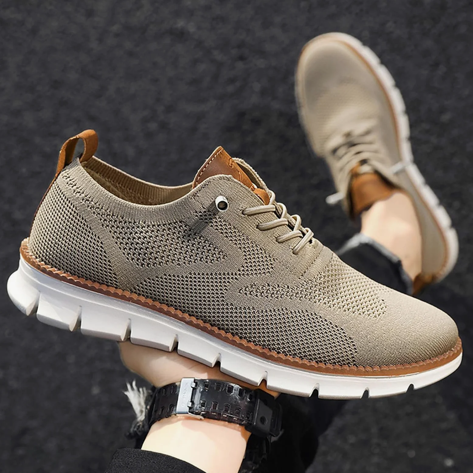 Urban Ultra Comfortable Men's Mesh Sneakers, Zapatillas Hombre Verano Breathable Business Casual Walking Shoes