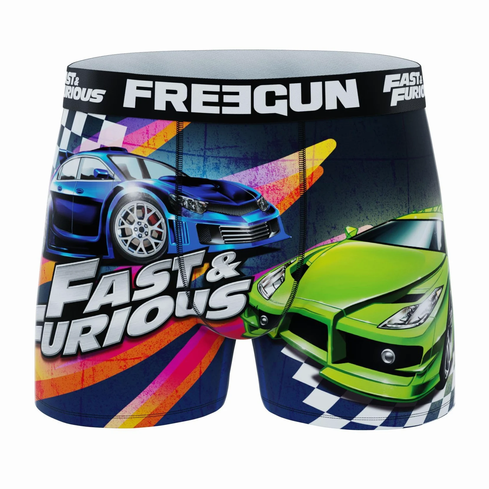 FREEGUN - Calzoncillos para hombre, diseño rápido y furioso, original y suave (juego de 4)