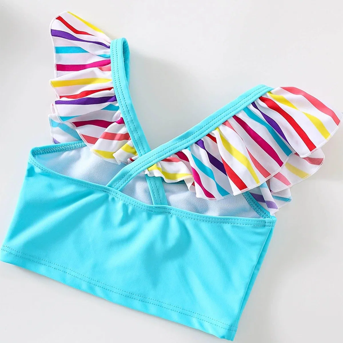 Generisch Bañador deportivo de dos piezas para niñas con falda de volantes y estampado floral para niños pequeños y niños, ideal para nadar en la playa